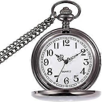 Pocket Watch Vintage Smooth Quartz  Classic  For Men Women
