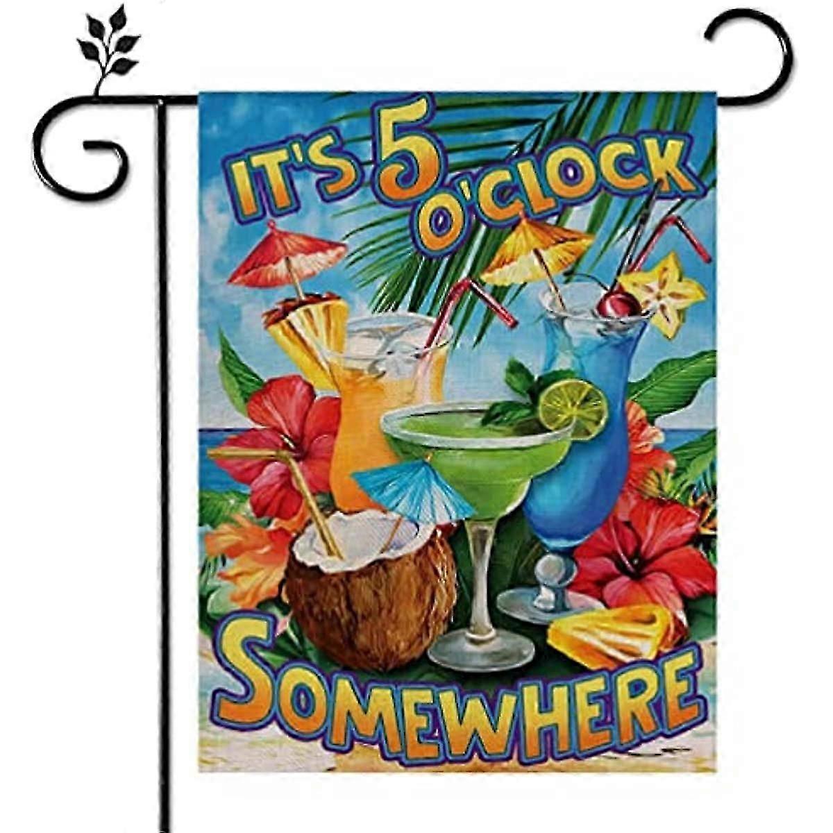 hello Summer Double side Cotton Linen Gardern Flag