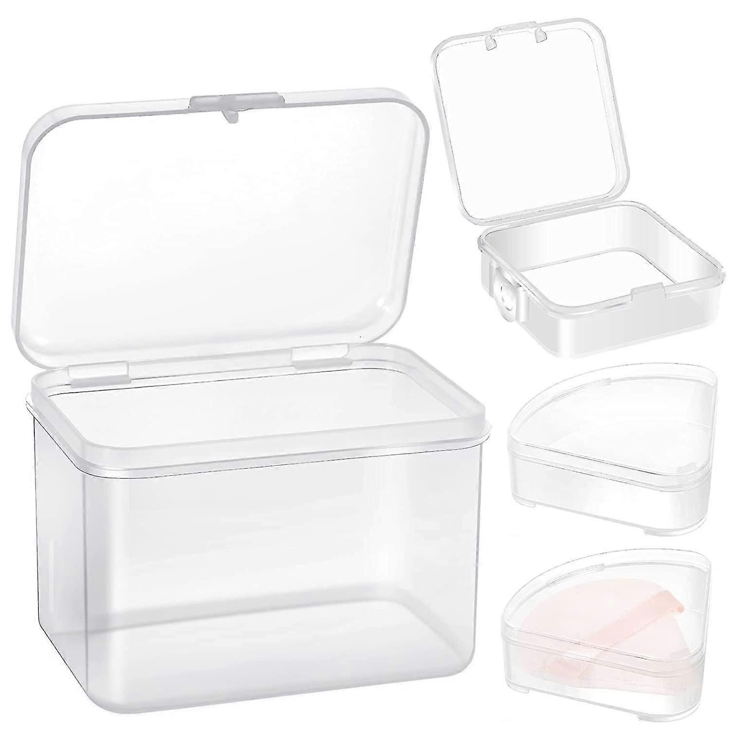 3 Pcs Makeup Sponge Holder Case, Cosmetic Egg Makeup Sponge Powder Puff Protective Container (Transparent)