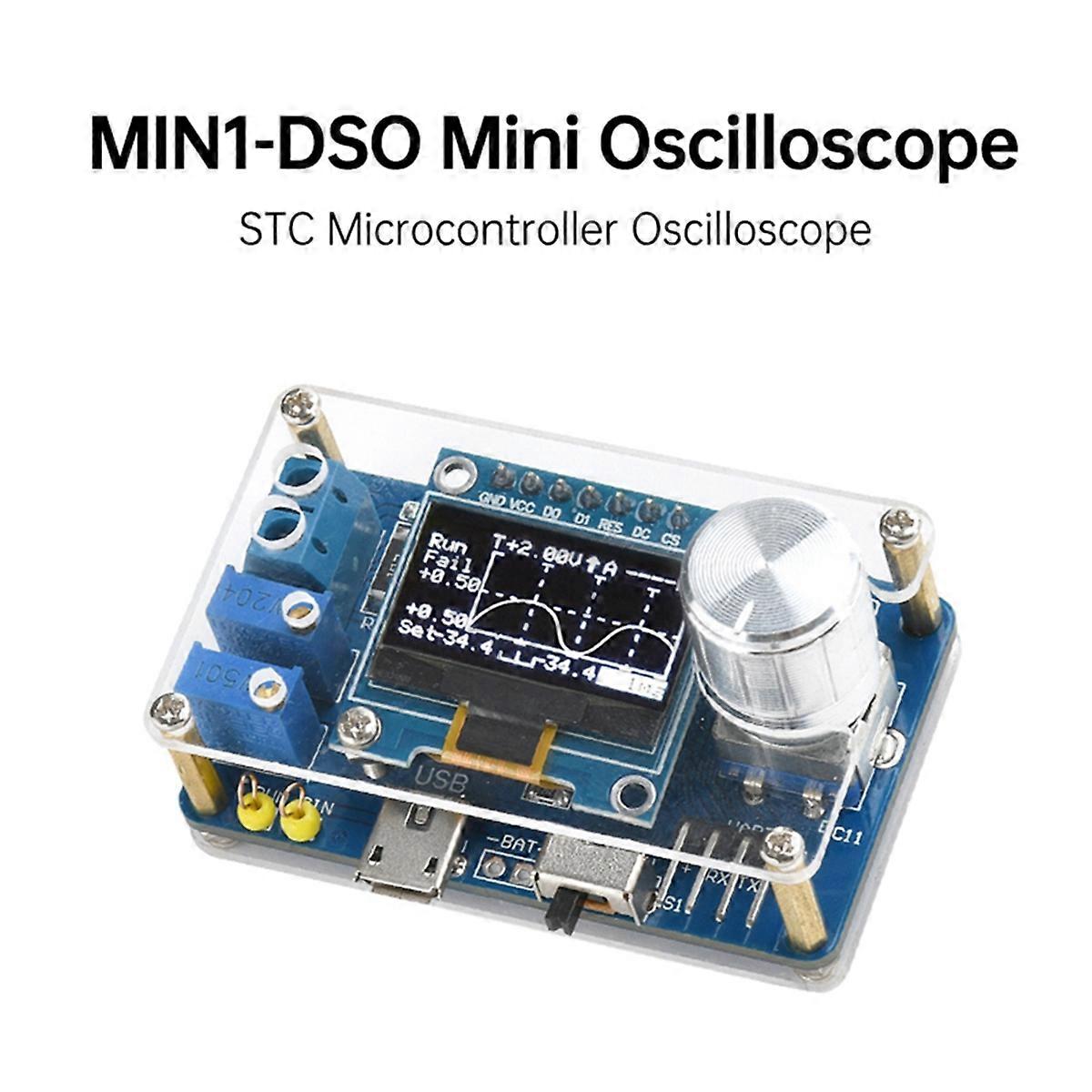 DIY Mini Digital Oscilloscope Kit STC8K8A Microcontroller Electronic Soldering Practice Loose Parts