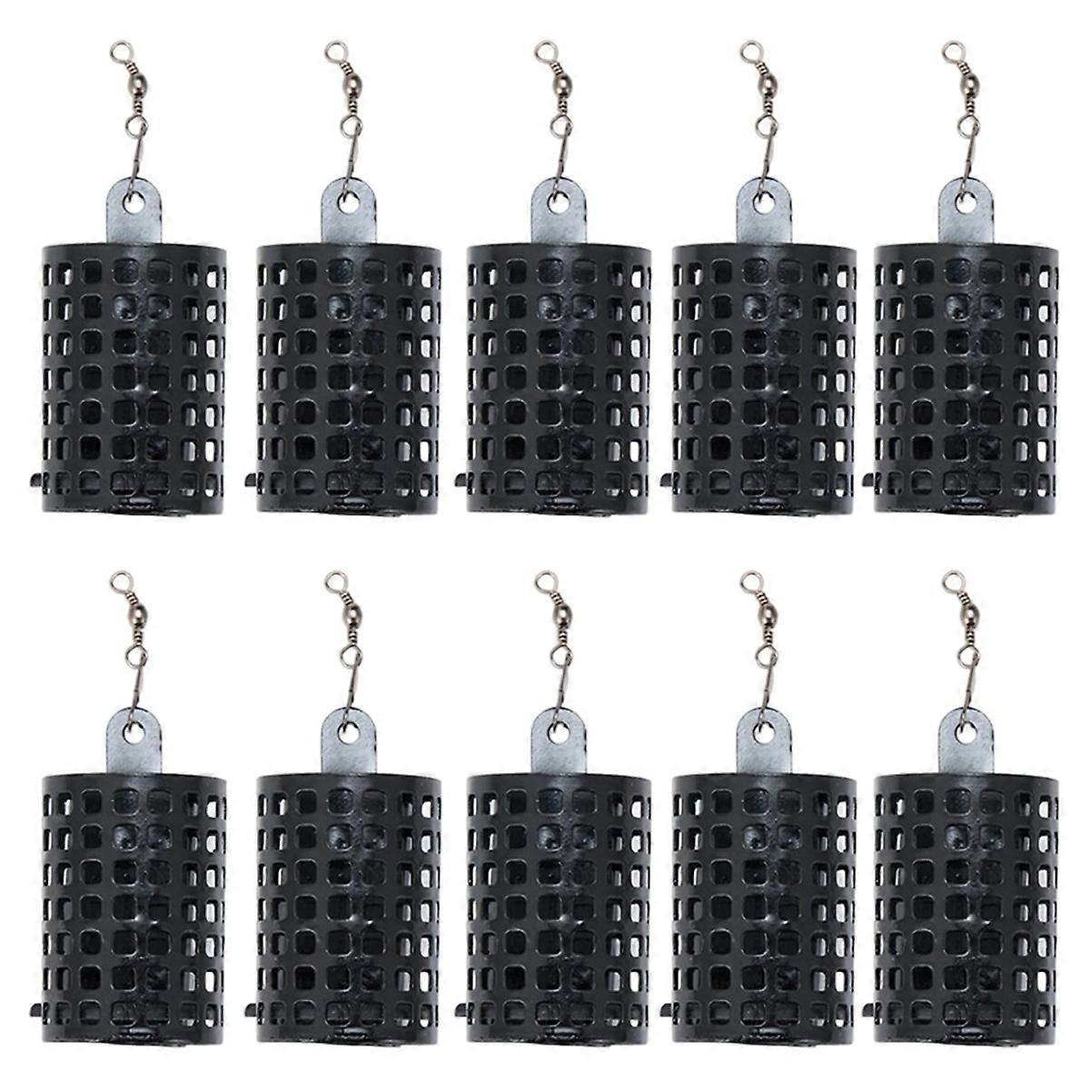 10Pcs Round Fishing Tackle Feeders Cage Fishing Lure Cage Feeders 15G