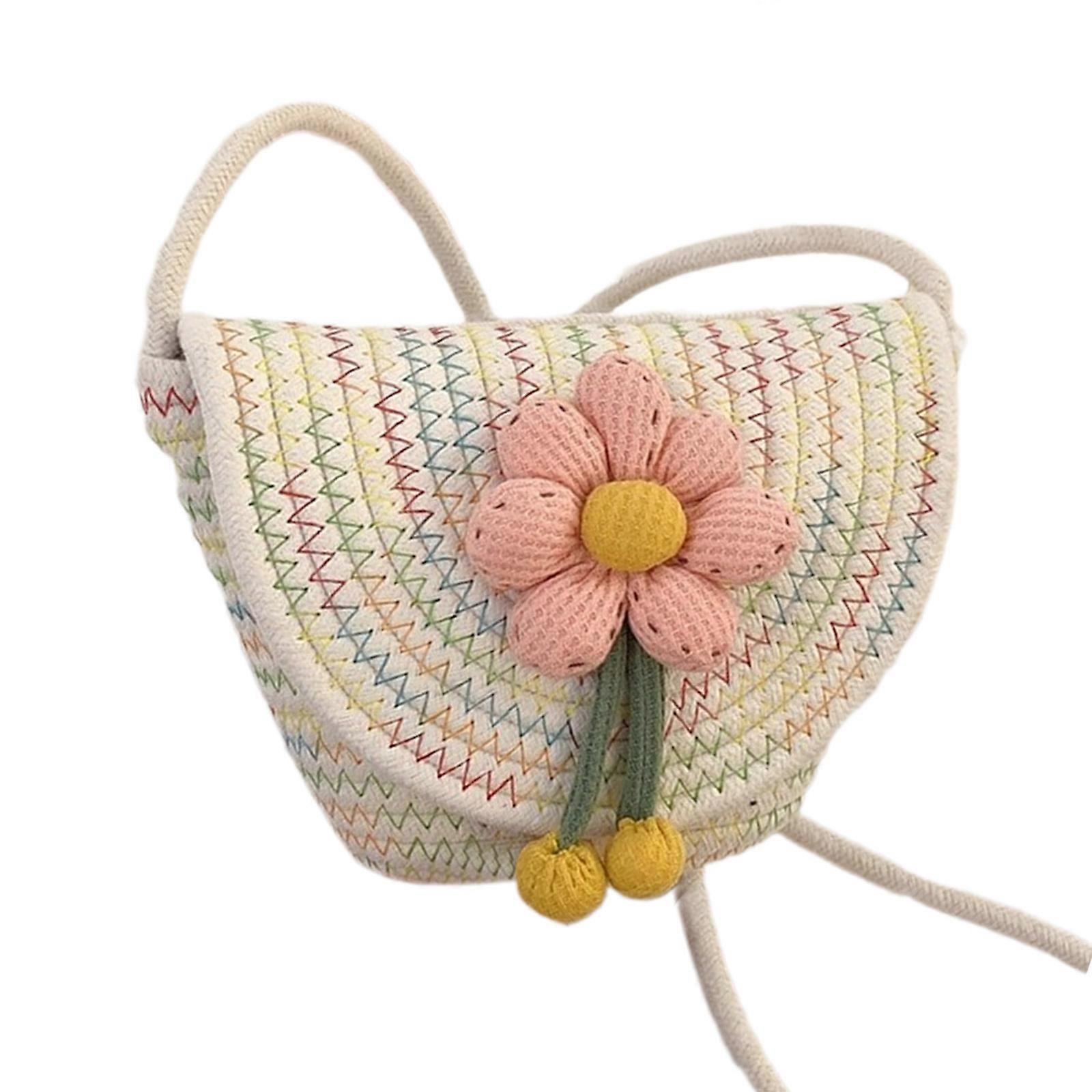 目を引くショルダーバッグビーチスリング財布コットンスレッド織り花クロスボディバッグさまざまな機会に適しています
