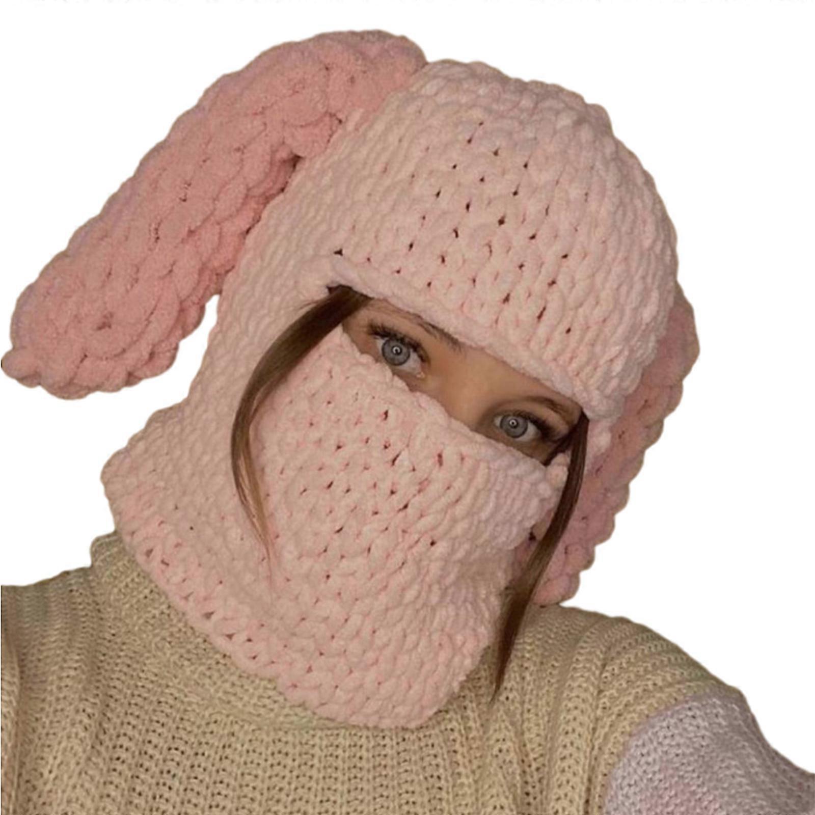 Knit Winter Hats for Womens Balaclava Warm Hooded Scarf for 