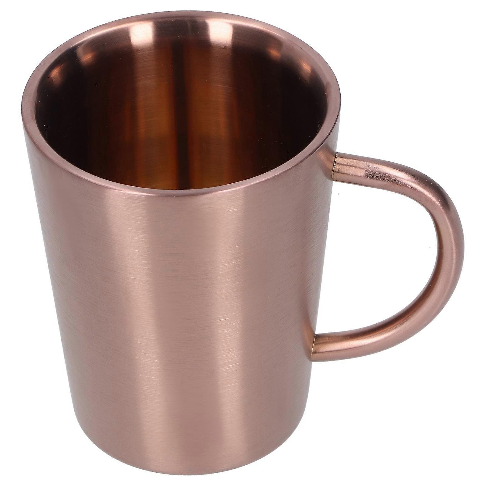 340ml 304 Edelstahl Bierkrug Kaffee Wassertasse mit Handgriff Doppelwandiges Trinkgeschirr