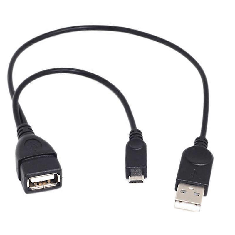 1 Micro-USB to USB Female OTG Adapter Cable with USB Power Interface Suitable for Electronic Devices