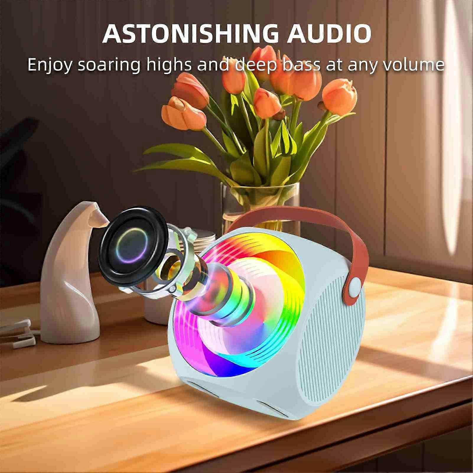 Wireless Speaker Portable Stable BT Connection Karaoke Speaker with Dual Microphone