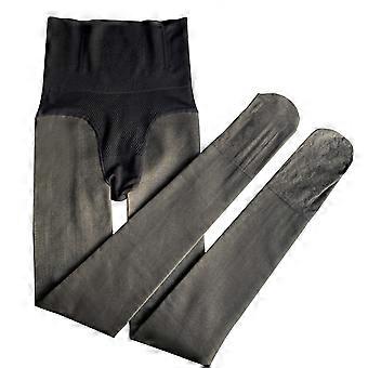Naiset Lämmin Fleece vuorattu Faux Läpikuultava jalka Sukkahousut Talvi Vatsatuki Top Lämpösukkahousut Leggingsit Sukat Sukat
