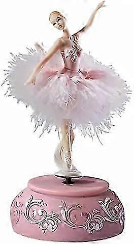 تمثال صندوق الموسيقى يلعب لحن بحيرة البجع ، شخصية موسيقية مرسومة باليد تنورة ريشة حفلة الباليه هدية لابنة حفيدة الفتيات زوجة عيد ميلاد