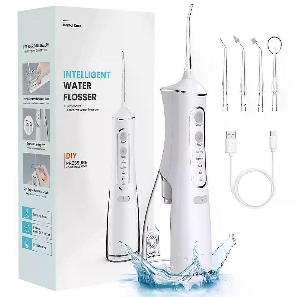 DIY Water High Pressure Dental Irrigator Water Flosser for Teeth Rinsing Dental Cleaning Bag Device 4 Modes IPX7 300ML Oral Jet