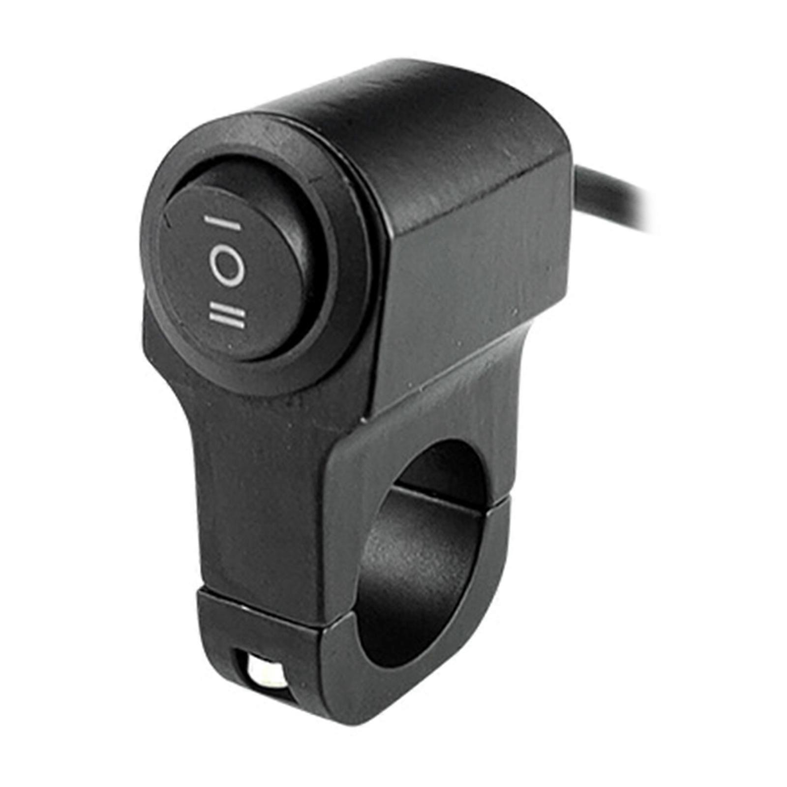 ATV Light Switch Motorcycle Handlebar Switch Waterproof Handlebar Toggle Switch for Headlight Spotlight  Black