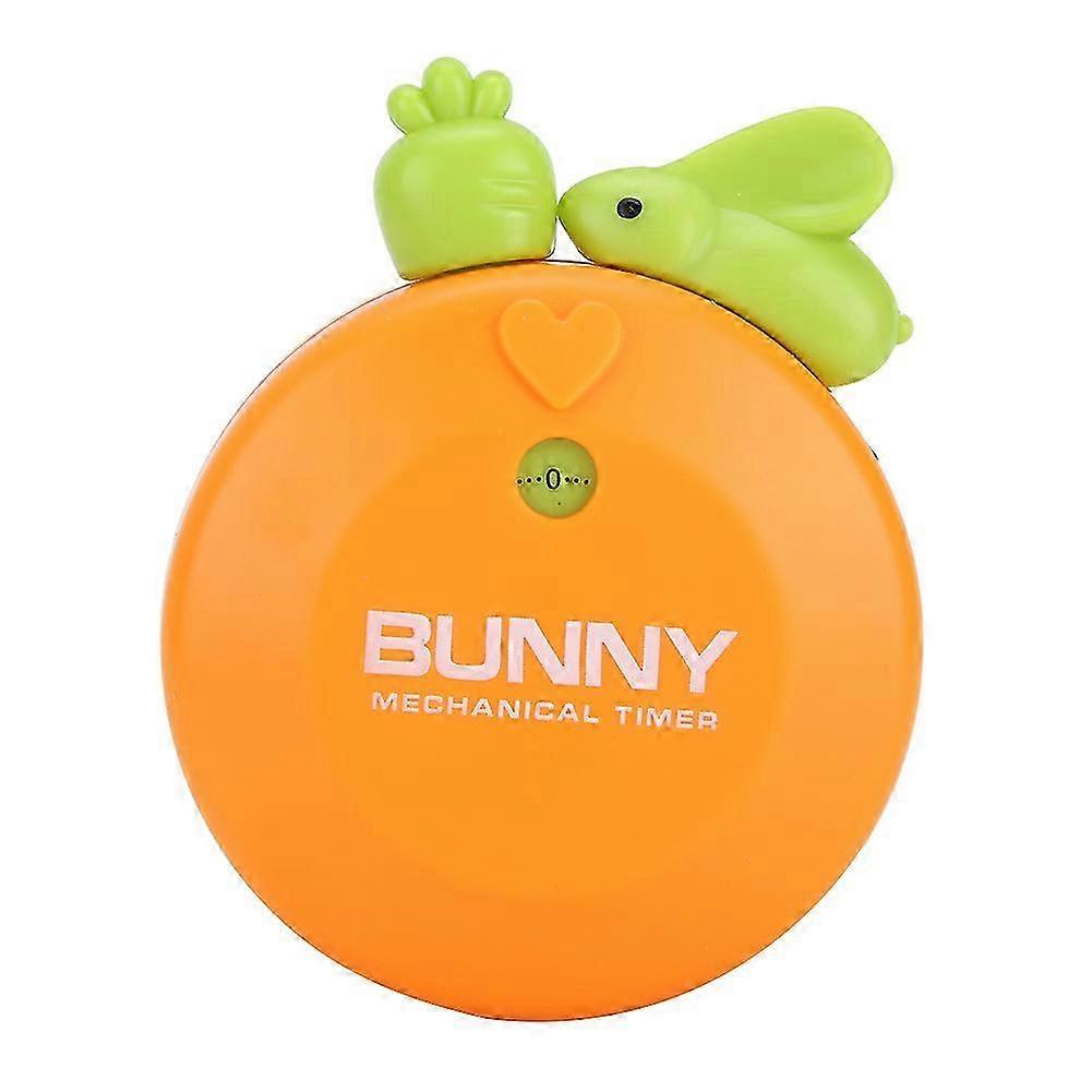 Orange Mechanical Kitchen Cooking Timer with Rabbit Design Alarm Reminder and Countdown Feature
