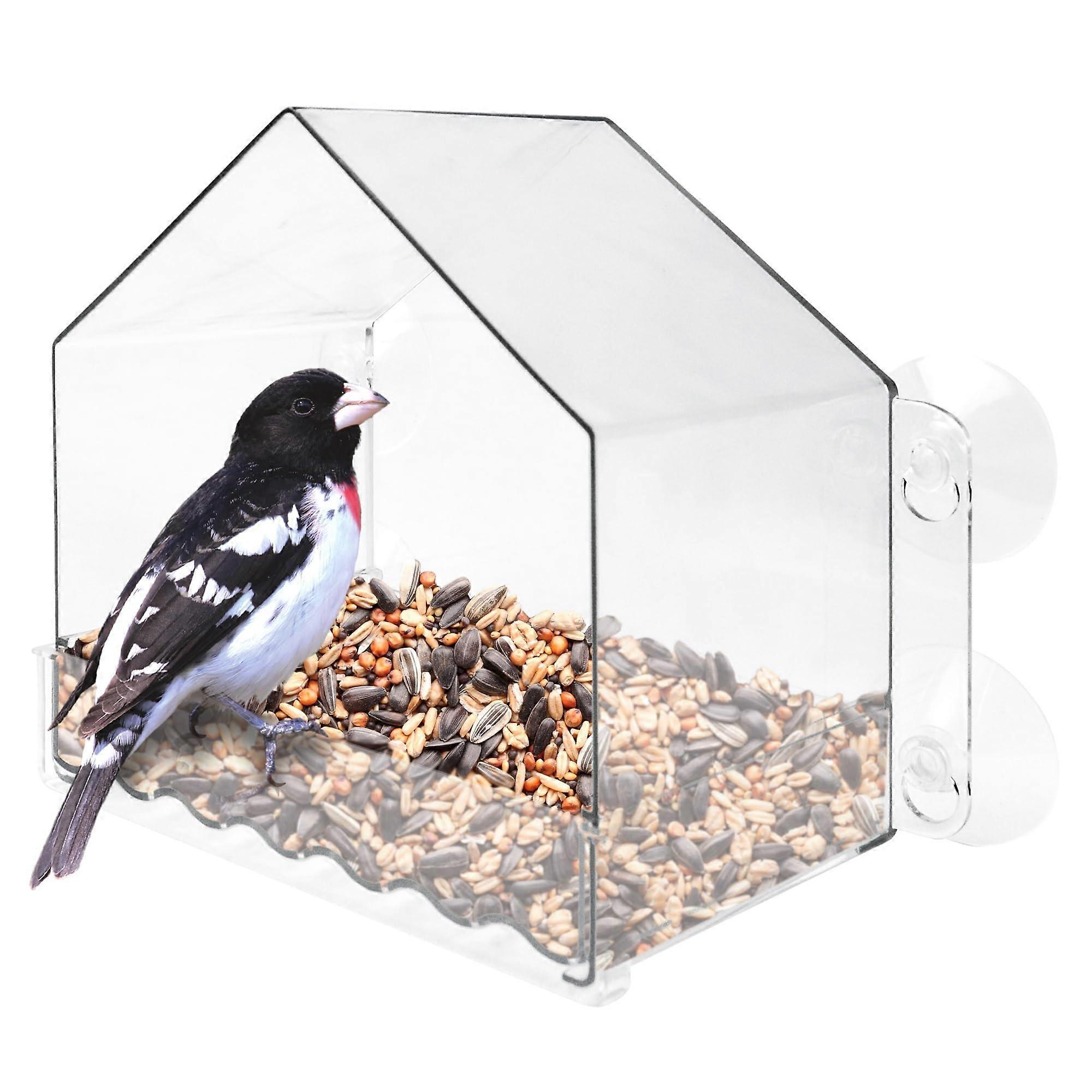 Clear View Transparent Window Bird Feeder for Outdoor Décor 6.5'