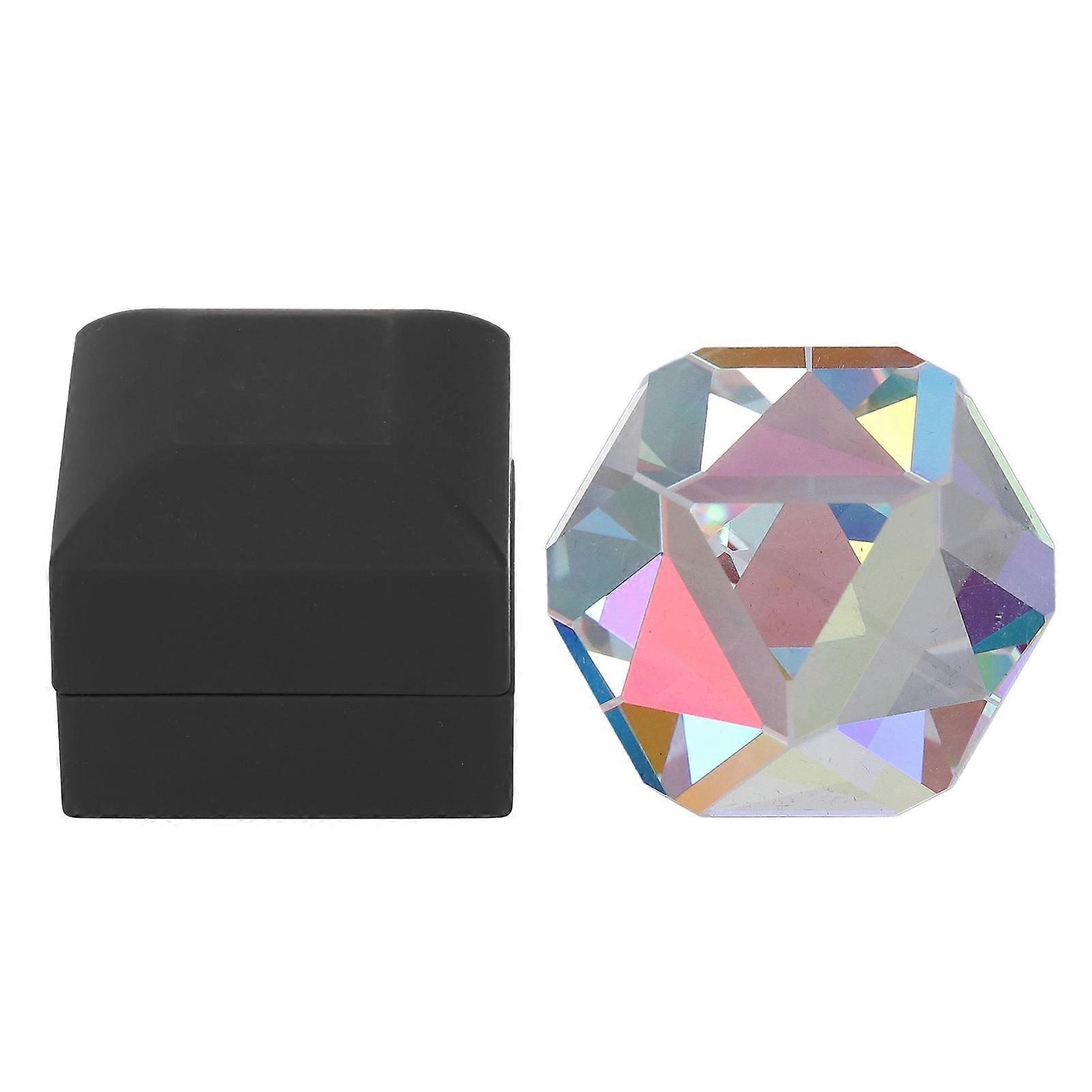 9.8x9.8x9.8in Color Cube Prism RGB Dispersion Optical Crystal Faceted Prism for Physics Photography Desktop Decoration
