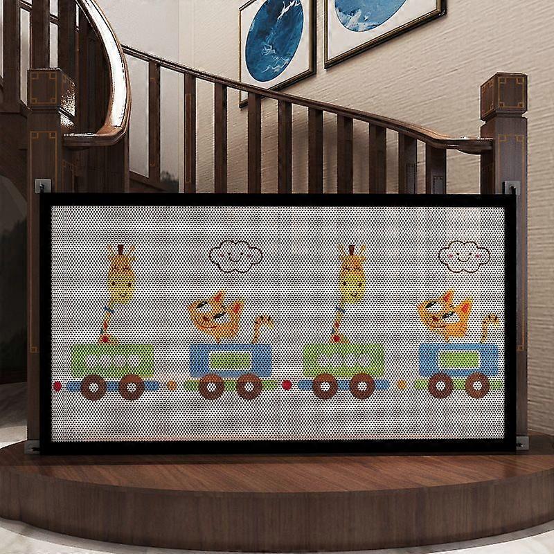 Printed Expandable Baby Safety Gate (W134cm*H85cm), Improved Safety Gate for Stairs, Detachable Child Safety Gate on Stairs, Doorways and Hallways, Gr