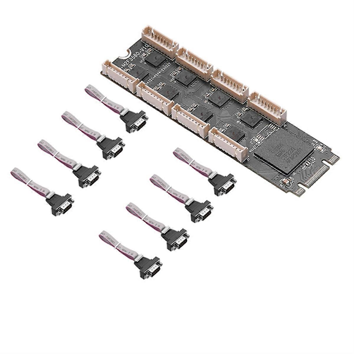 NEW M2- to 8 Port RS232 Serial Expansion Card Riser- Adapter Support M2 NVME B+M Keys High-Performance Chip EXAR 17V358
