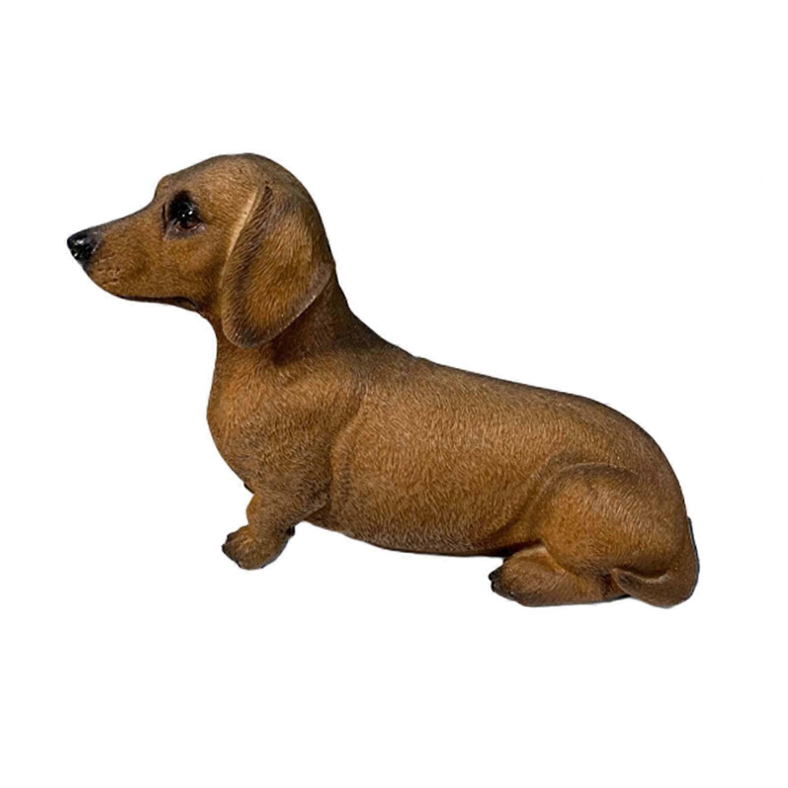 Dachshund Figurine Dog Sculpture Collection, Handcrafted Resin Decor for Shelf and Table Centerpieces