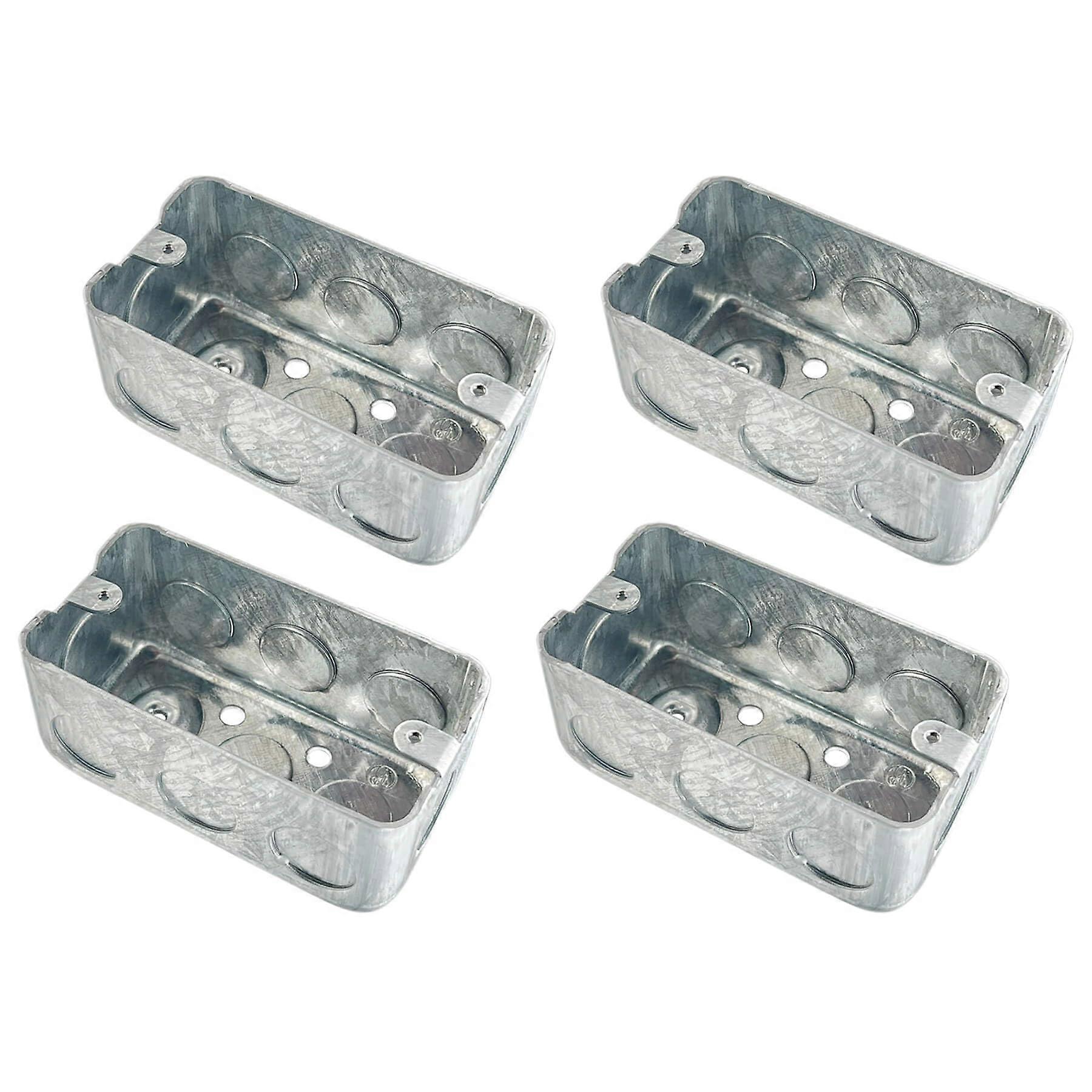 4x2 Inch Metal Electrical Box, Single Gang Junction Box, 10 Knockouts, Galvanized, 13 Cu. in. Capacity, 1-7/8" Deep