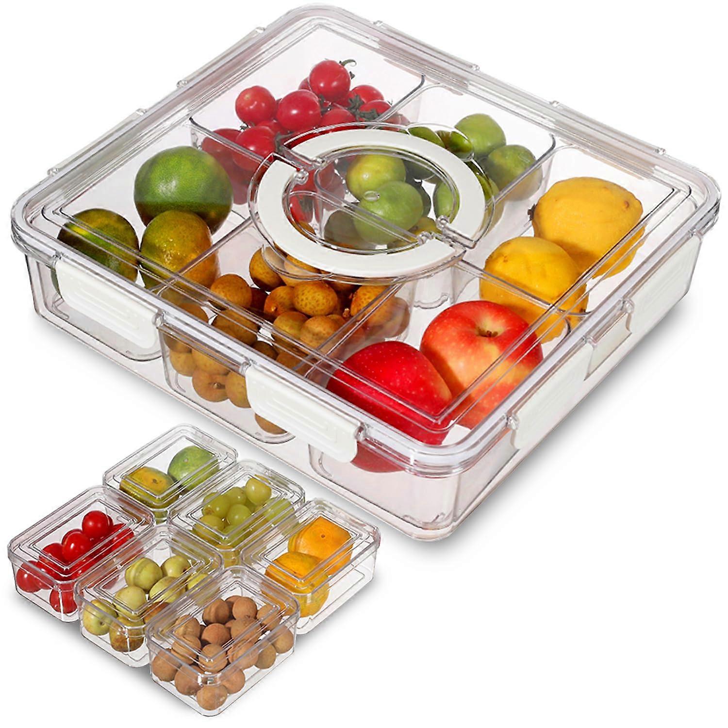 Snack Box Container 12 Portions, Air Portion Vegetable Without Tray Lid, Refrigerator Organizer, BPA - Food Storage