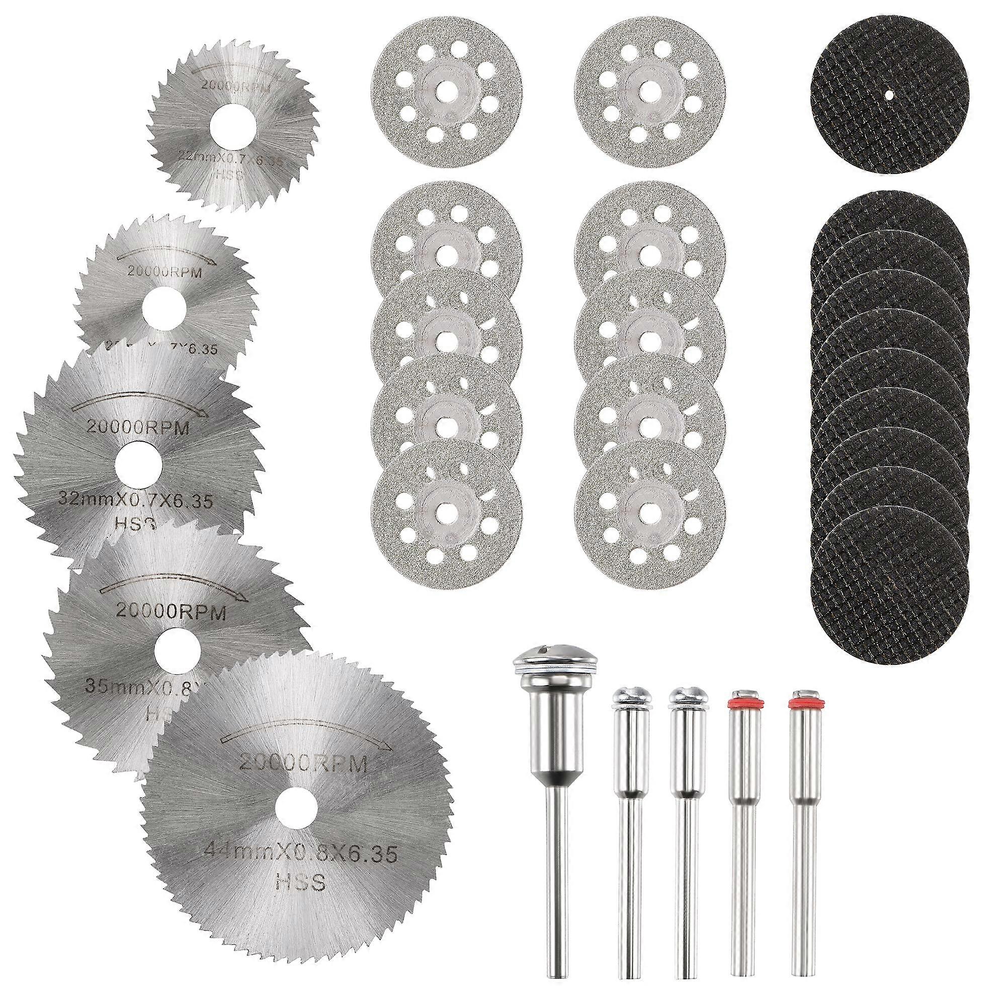 Cutting Wheel Set for Rotary Tools, Mini High-Speed Steel 30-Piece Cutting Wheel Kit, Compatible with Dremel