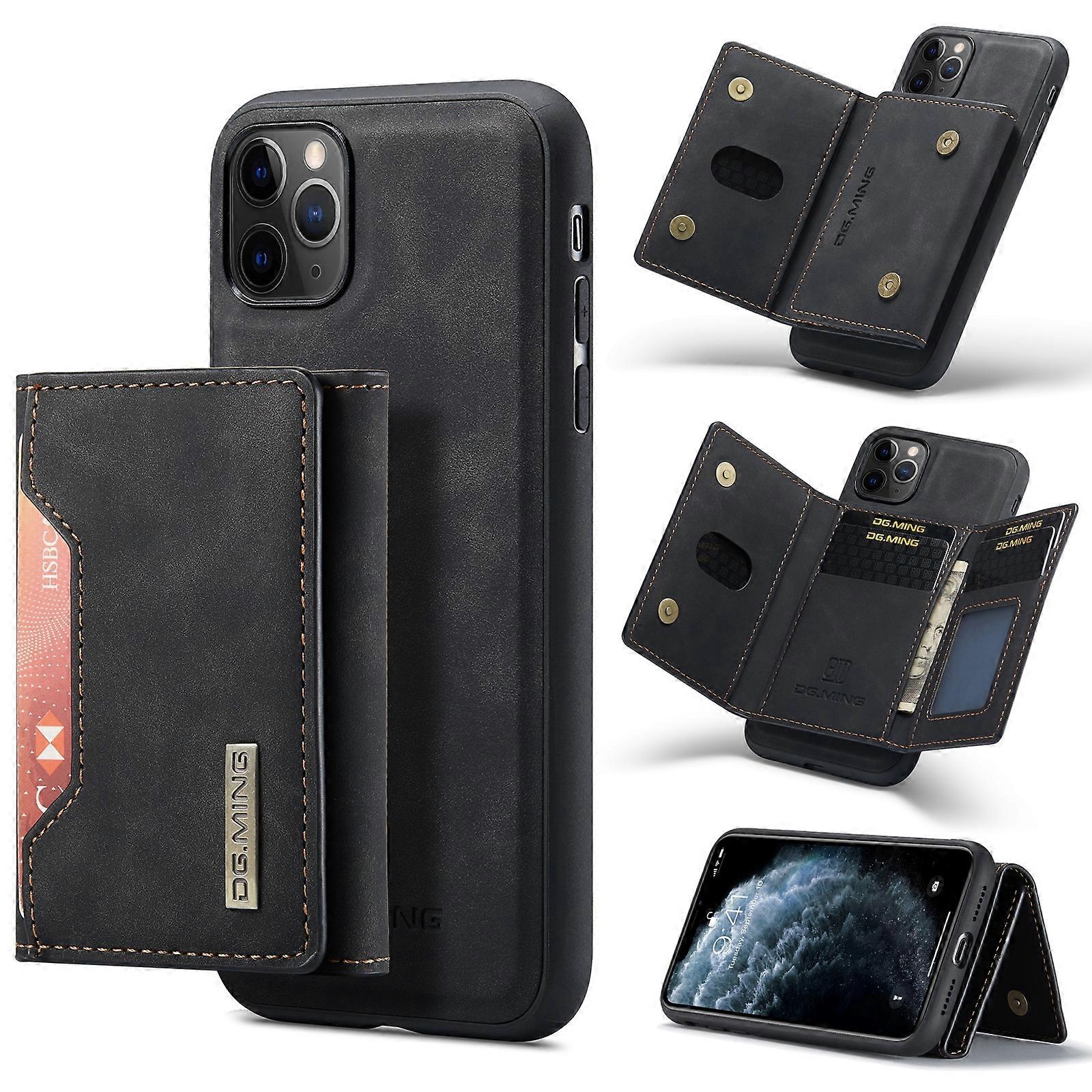 DG.MING M2 Series 3-Fold Multi Card Bag Back Cover Shockproof Case with Wallet & Holder Function For iPhone 11 Pro