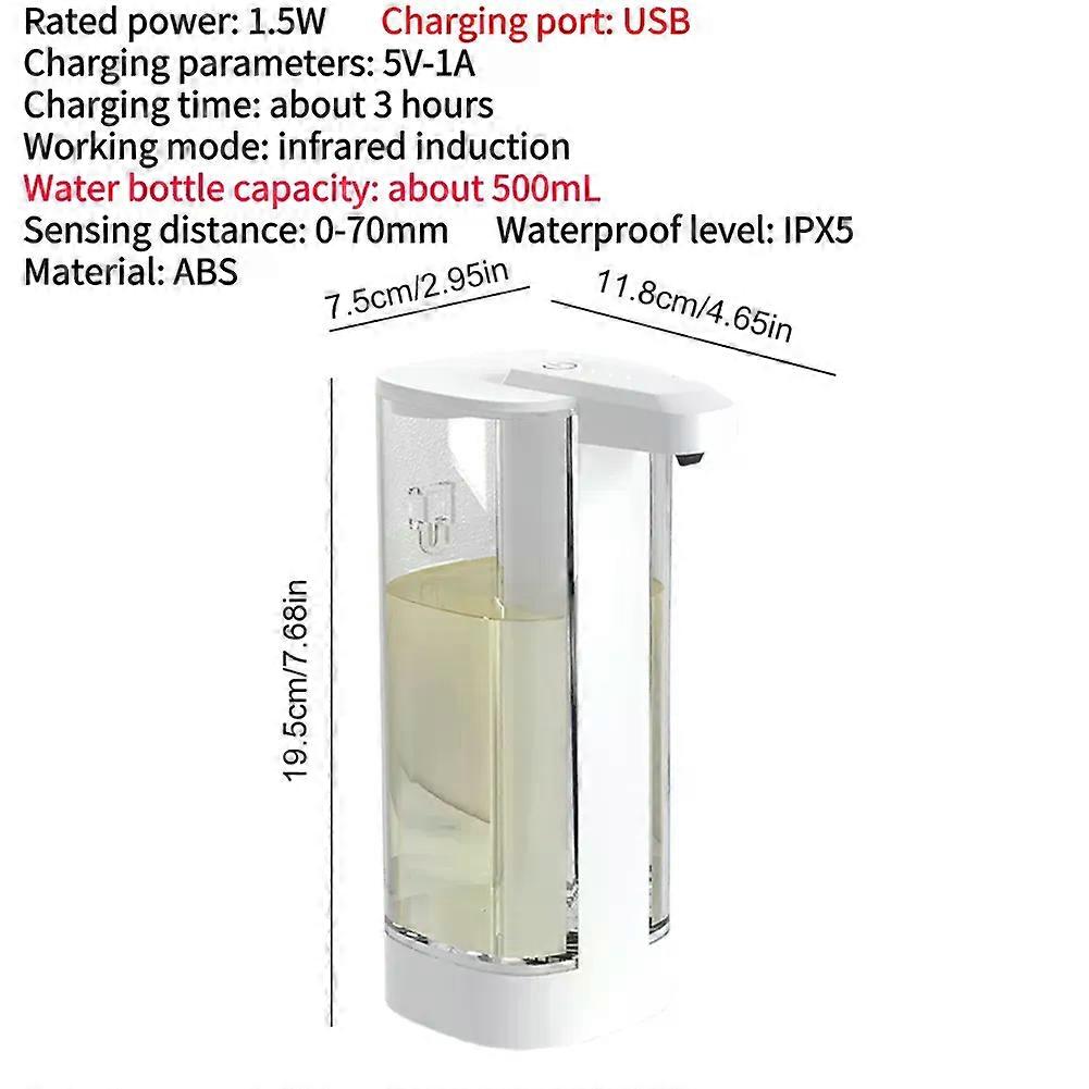 Automatic Liquid Soap Dispenser Smart Infrared Induction Liquid Dispenser Machine Battery/USB Charging 500/550ML Soap Dispenser