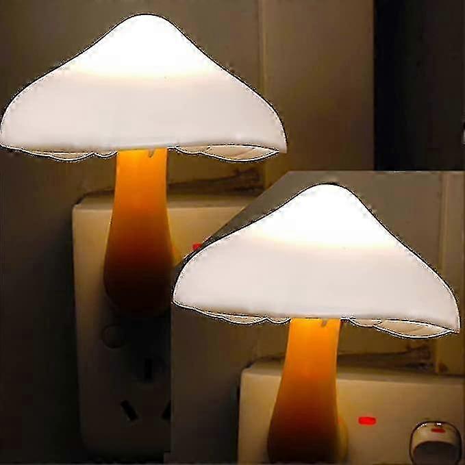 Pilz Dekoratives Nachtlicht 2er-Pack - Auto On/Off Lichtsensor für Schlafzimmer und Kinderzimmer (gelb)