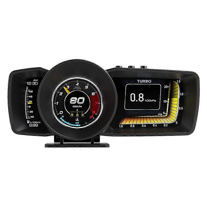 OBD2+GPS Gauge HUD Head-Up Digital Display Smart Car Speedometer Turbo Alarm
