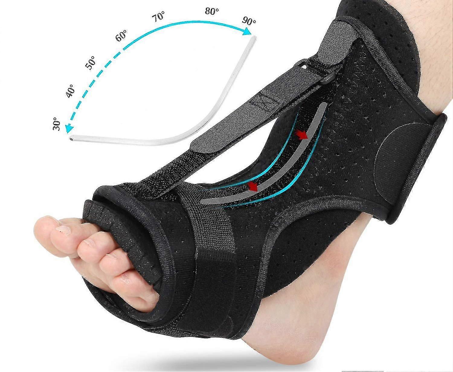 Plantar Fasciitis Night Splint Adjustable Plantar Fasciitis Relief Bracket (black)  Blue