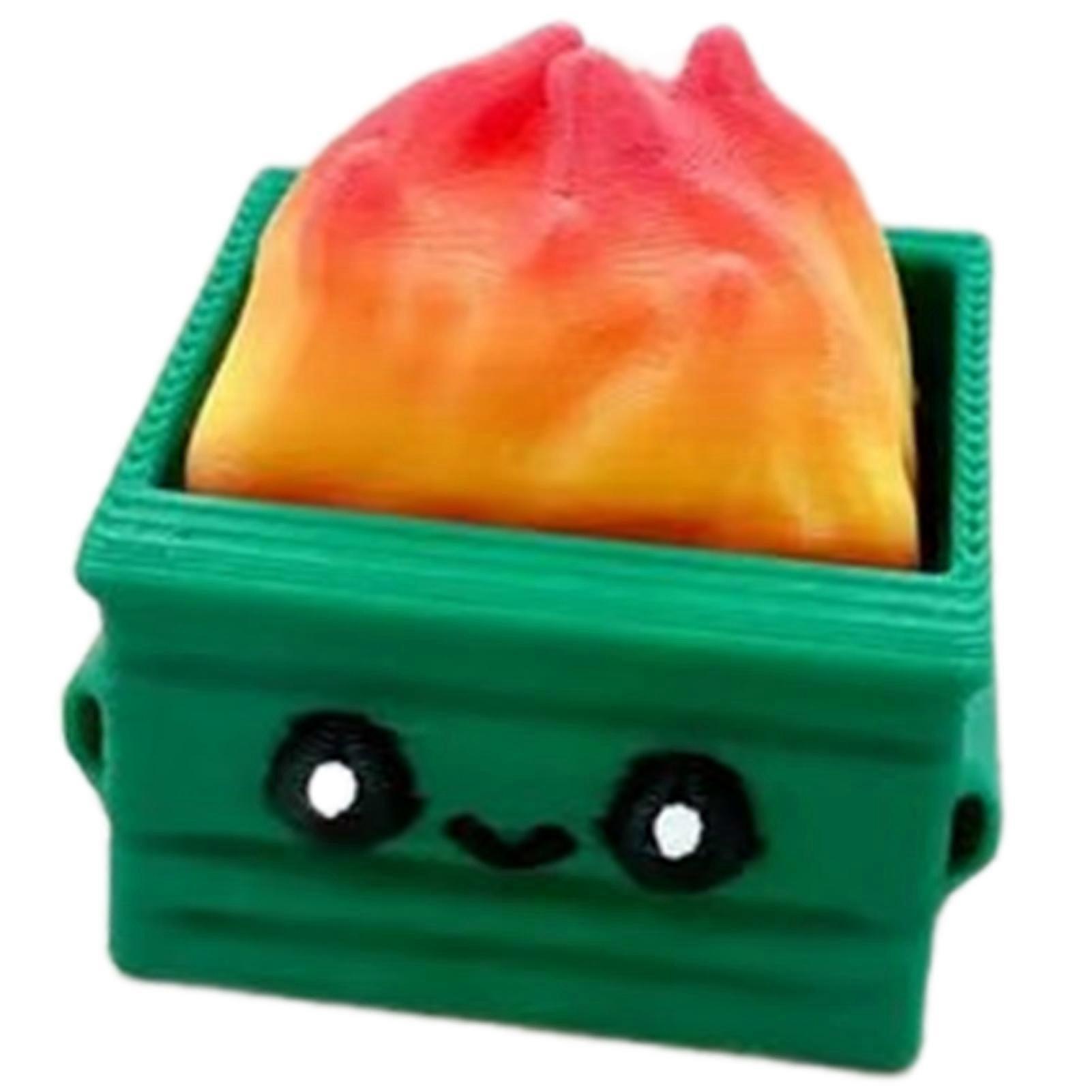 Mini Dumpster Fire Desk Toy Clickable Funny Anxiety Relief Fidgets Toy for Home Travel