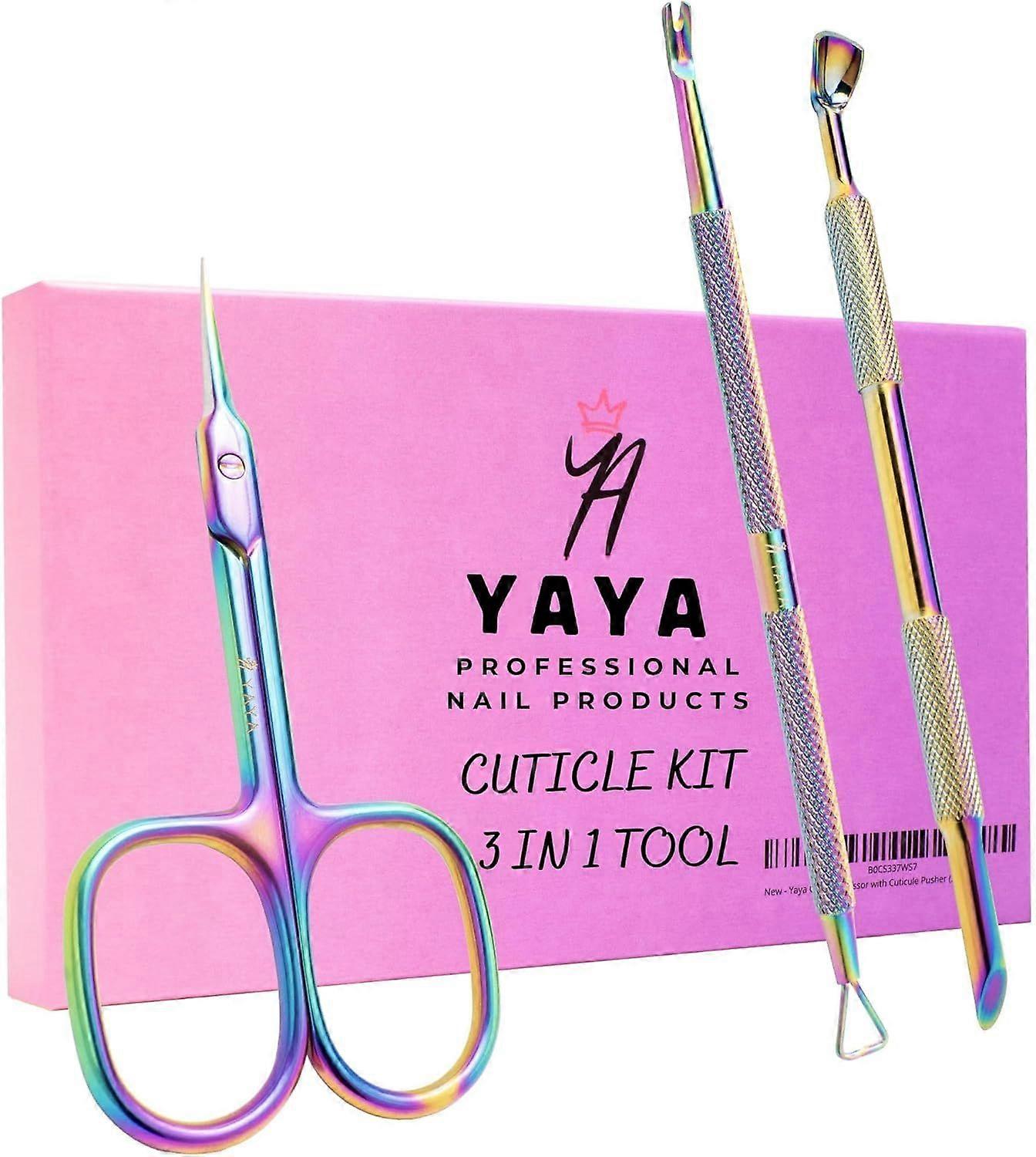 2025 Latest Model Cuticle Scissors with Cuticle Pushers, Extra Fine Curved
