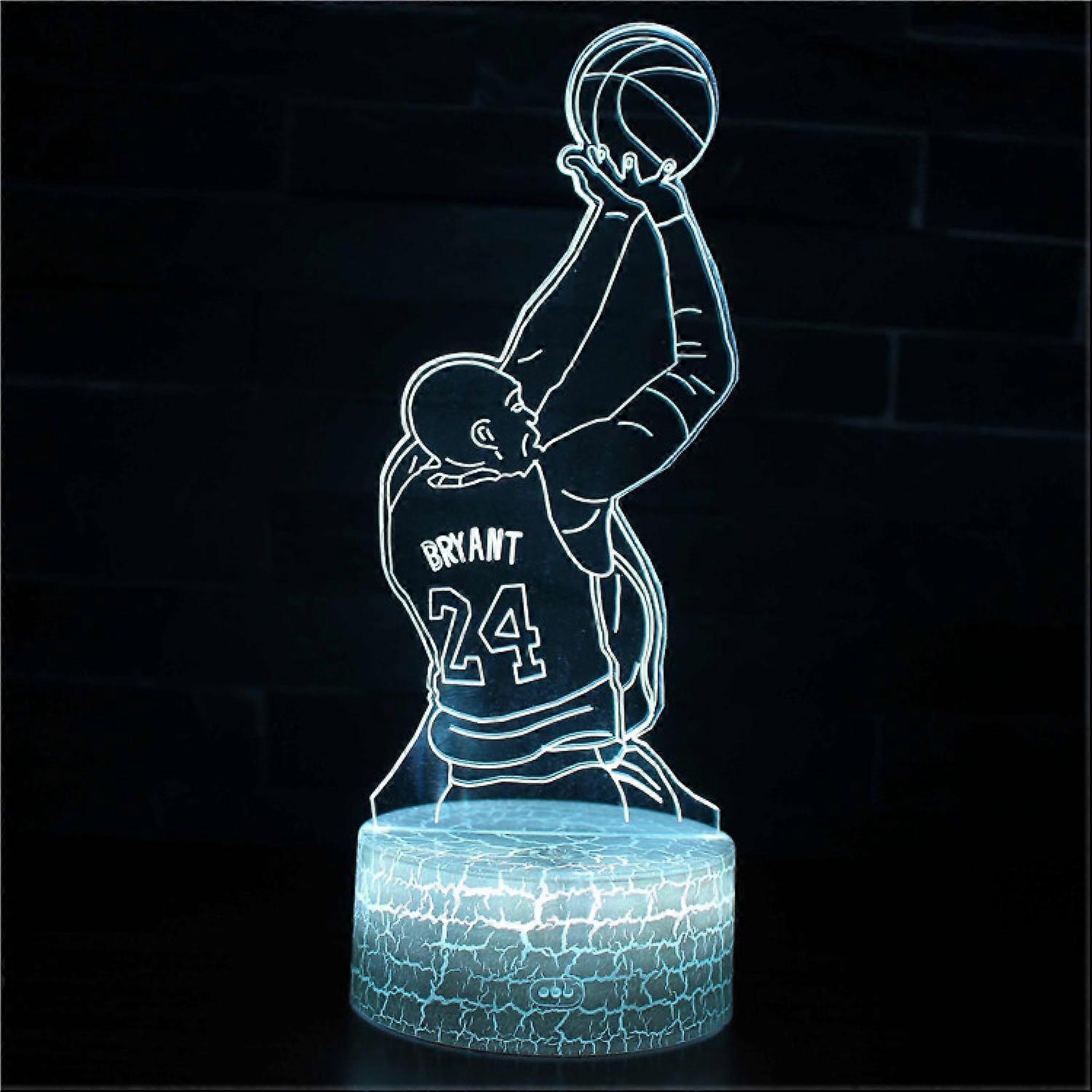Qinwei LED Basketball Player Night Light 3D Illusion Lamp Basketball Player Gift Lights with Remote Controller 16 Colors --- Cyberpunk