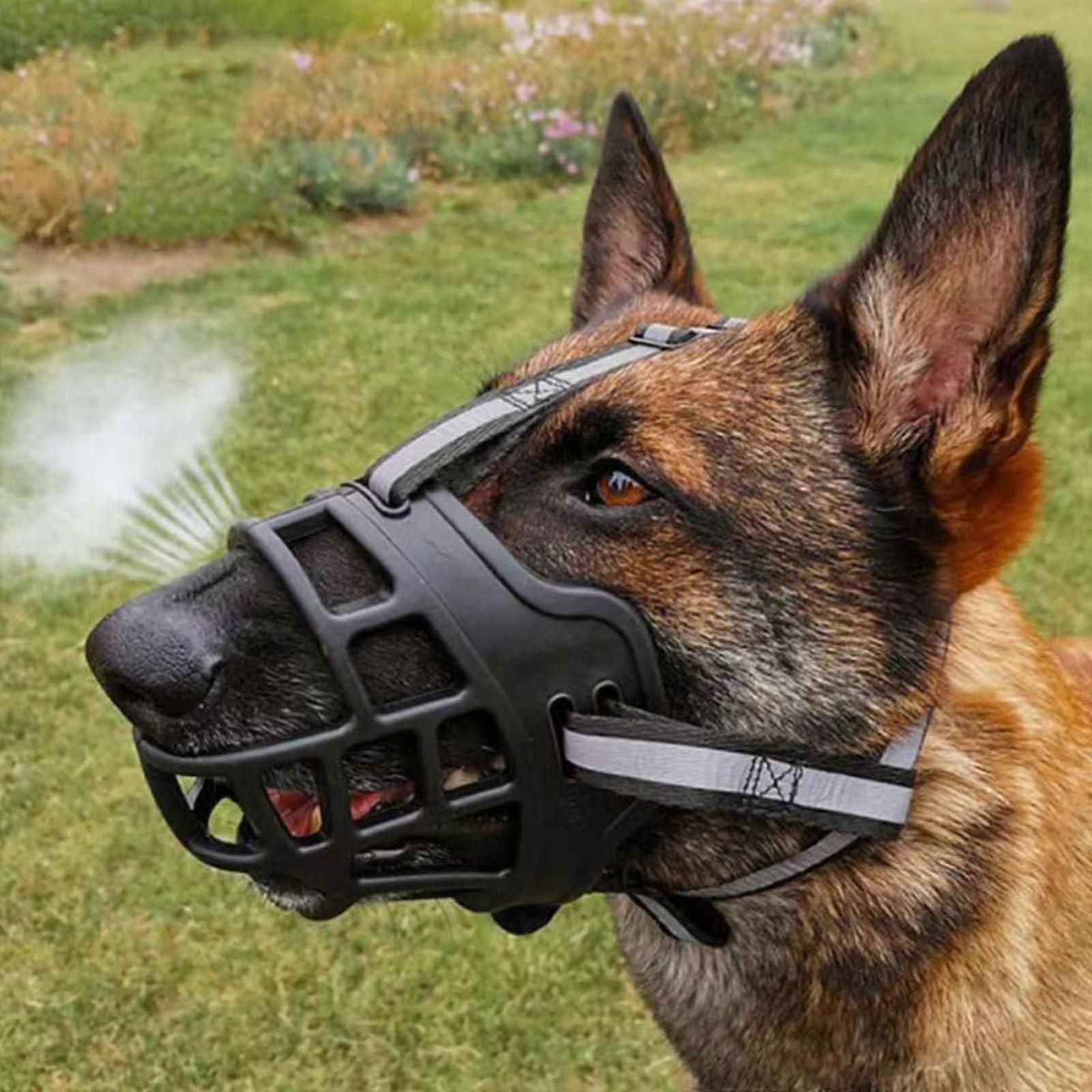 Dog Muzzle, Soft Basket Muzzle for Small Medium Large Dogs, Comfortable Breathable Mouth Guard for Biting Chewing Barking