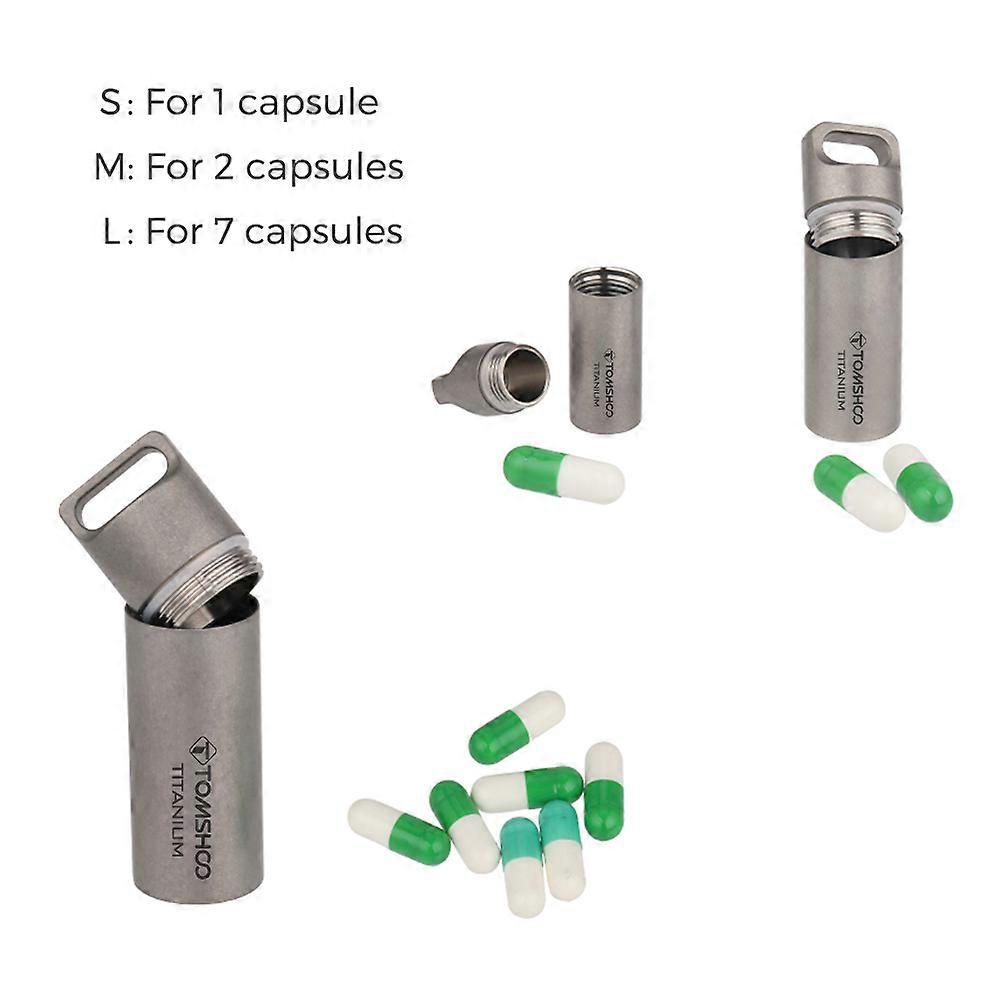 Titanium Mini Pill Case Waterproof Pocket Holder S/M/L Sizes