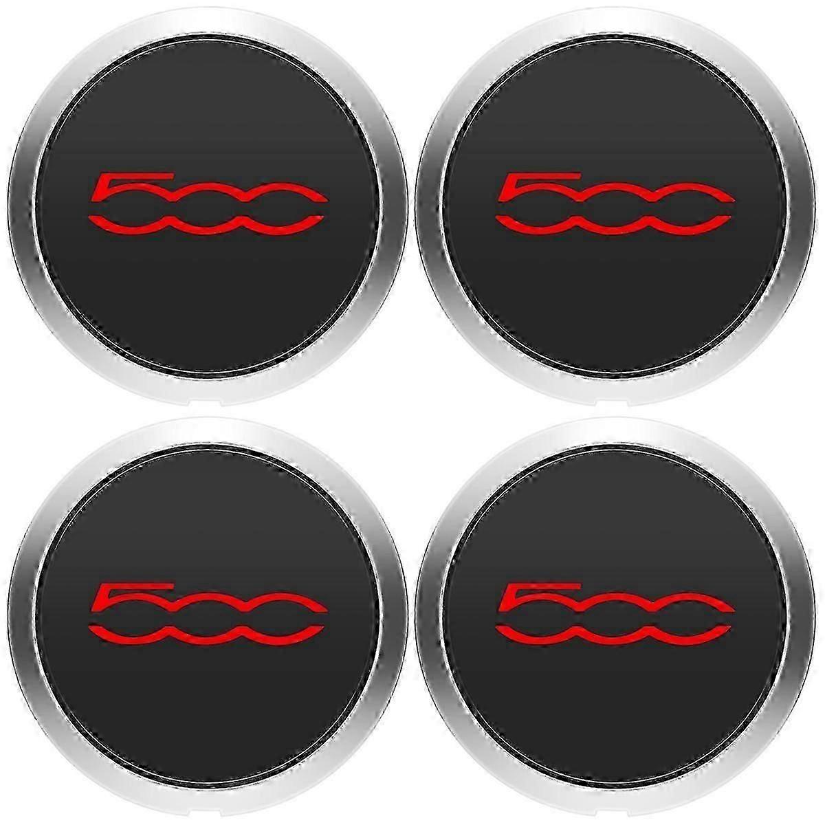 4 Stück 133mm Radkappe für Fiat 500 Räder Nabendeckel Set Rot