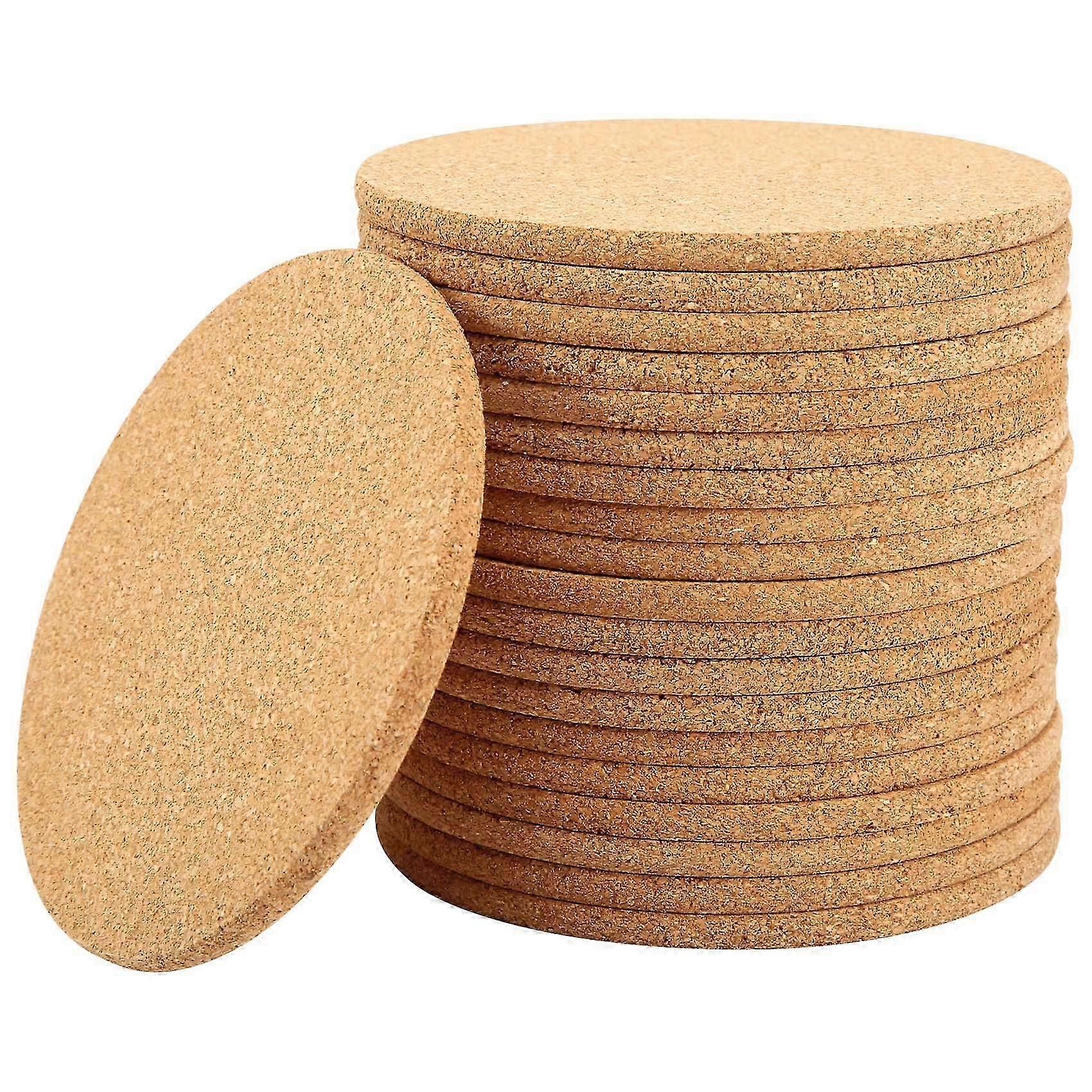 20Pack Cork Coasters for Drinks,Bar Coasters Absorbent Heat Resistant Reusable Saucers for Drink Wi-JC