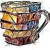 Painted book cup 3D painted book coffee cup unique books stacking coffee cup