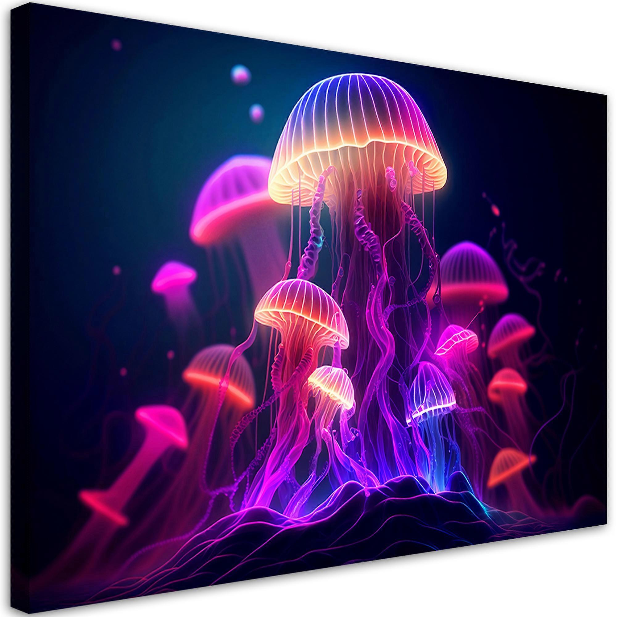 Impression sur toile, Abstraction néon - 100x70