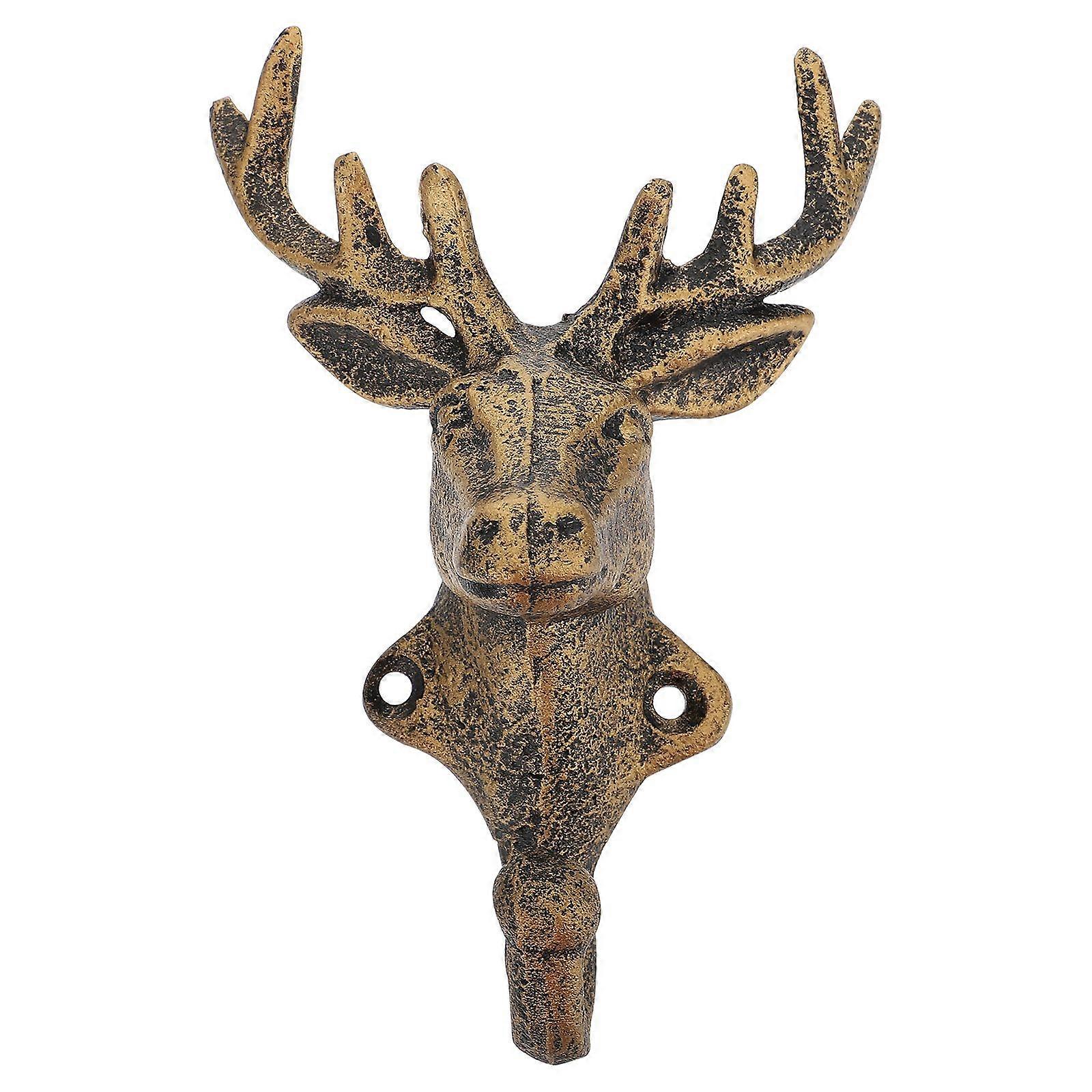 1 Pc Iron Hooks Home Hooks Decorative Deer Head Shape Hooks Retro Bar Hooks