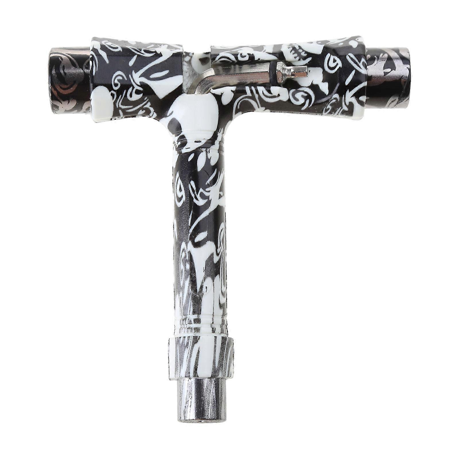 Portable All in One T Type Allen Key Skate Repair Wrench Repair Tool for Skateboard with L-Type Head Wrench Screwdriver