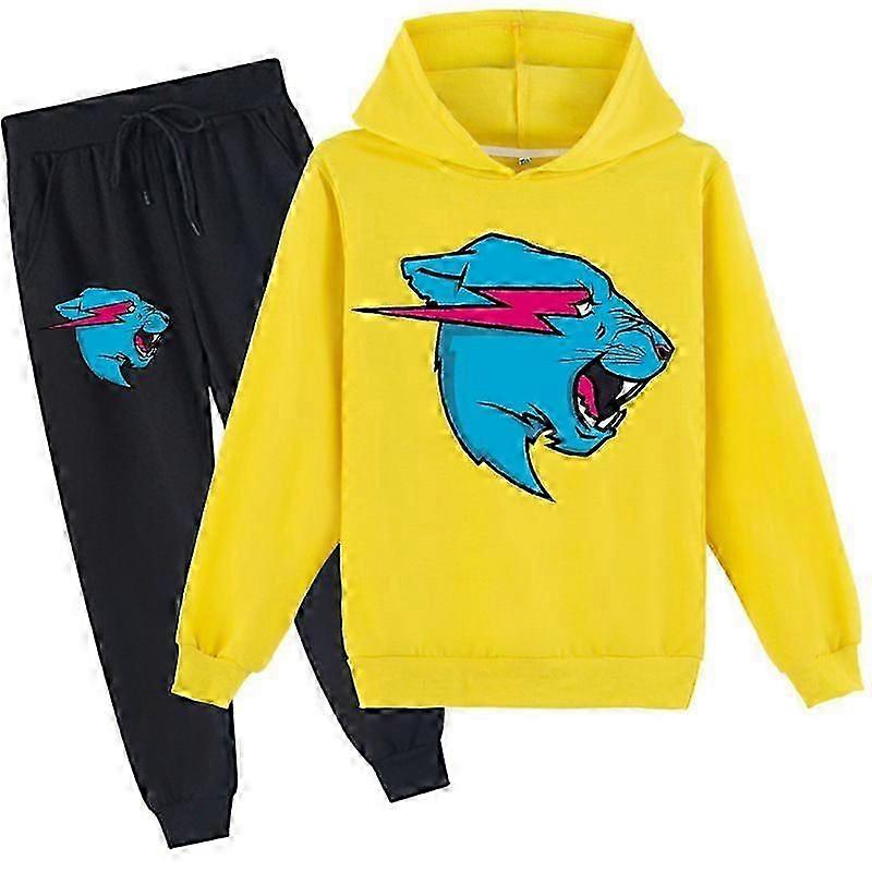 Kinderkleding Mr Beast Lightning Cat Midden en Grote Kindermode Hoodie Trui Set