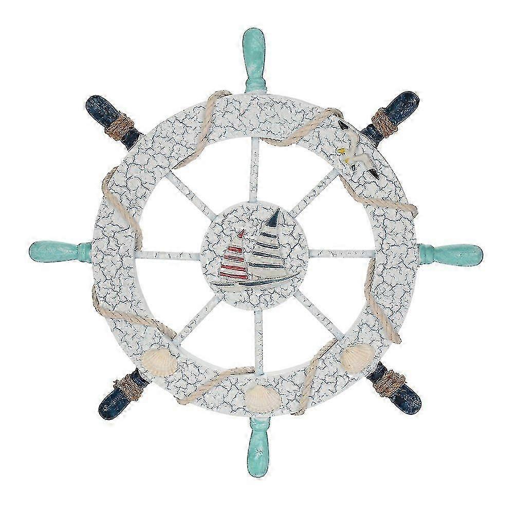 Holz Doppelsegel Boot Lenkrad Dekoration
