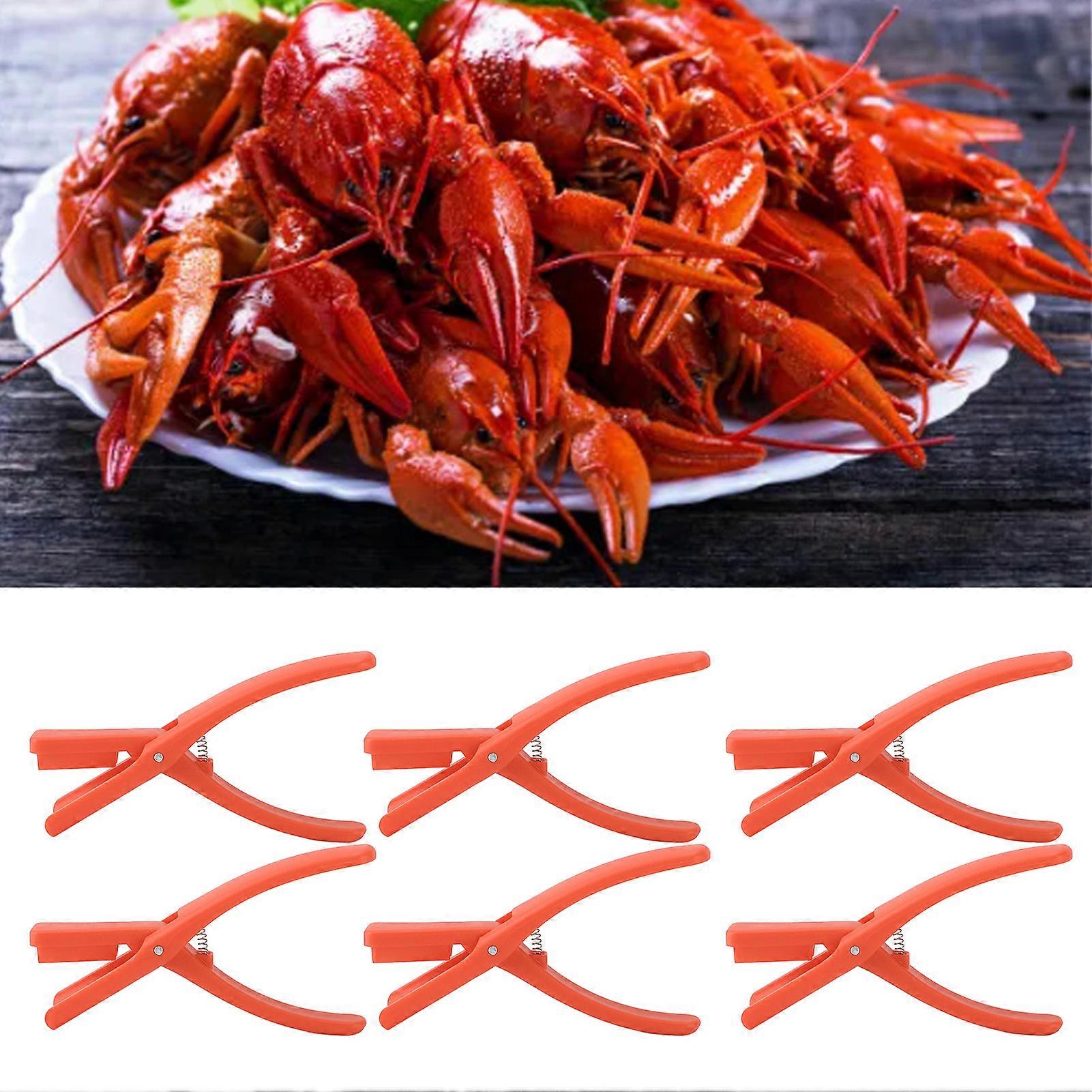 6pcs Crawfish Shell Removal Tool Easily Remove Portable Reusable Crayfish Shell Opener for Household Outdoor Orange