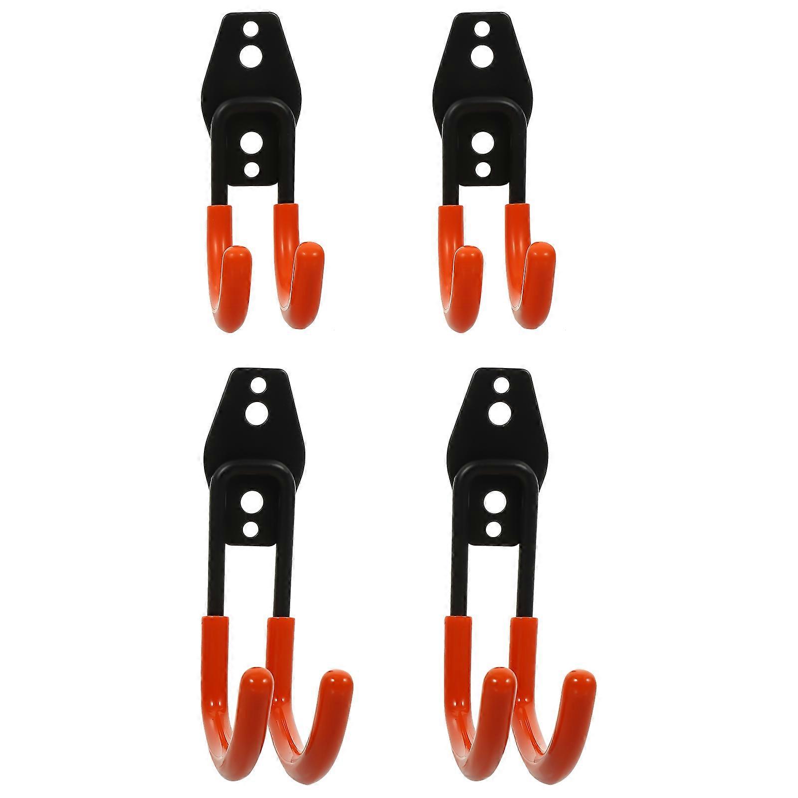Heavy Duty Wall Hooks Set of 4 for Garage Storage Tool Organizer Garden Equipment Space Saving Design for Brick Walls Easy Installation