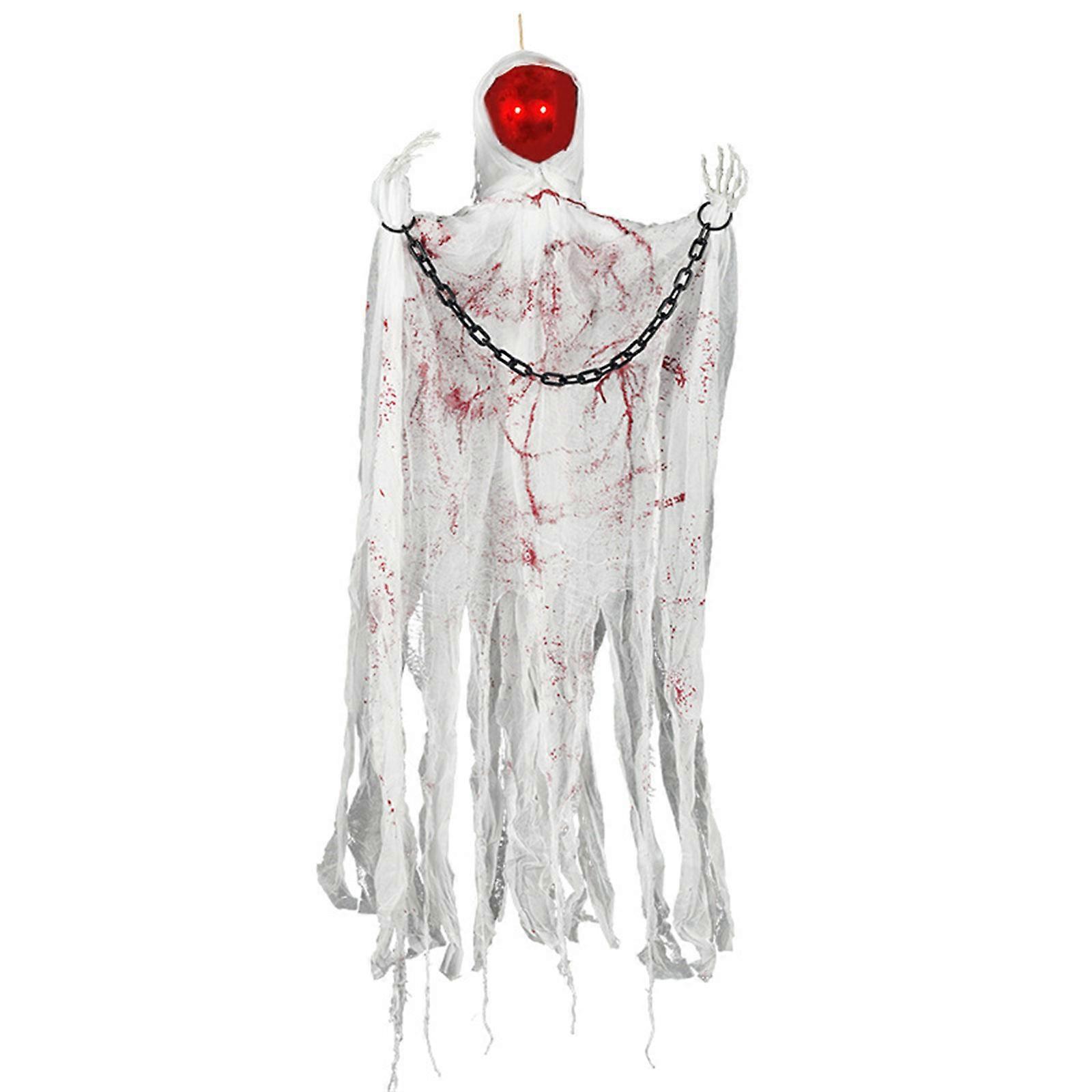 Sound Activated Skeleton Hanging Decoration Voice-Activated Skeleton With Light up Eye Sound Effect For Inside Outdoor