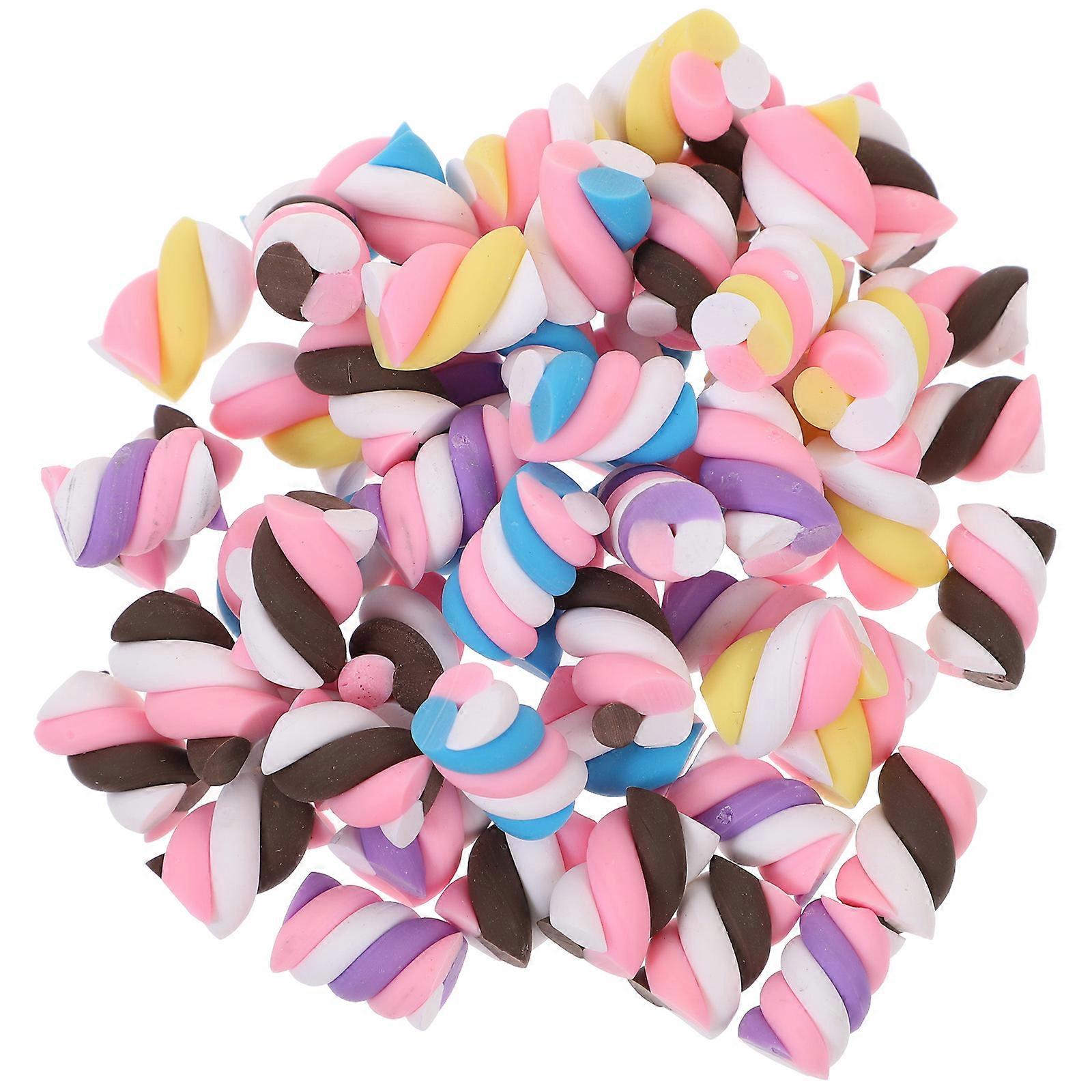 Candy Shape Pottery DIY Accessories – 60pcs Non Fading Decoration Charms for Phone Shells, Stationery Boxes, Crafting, and Scrapbooking – Random