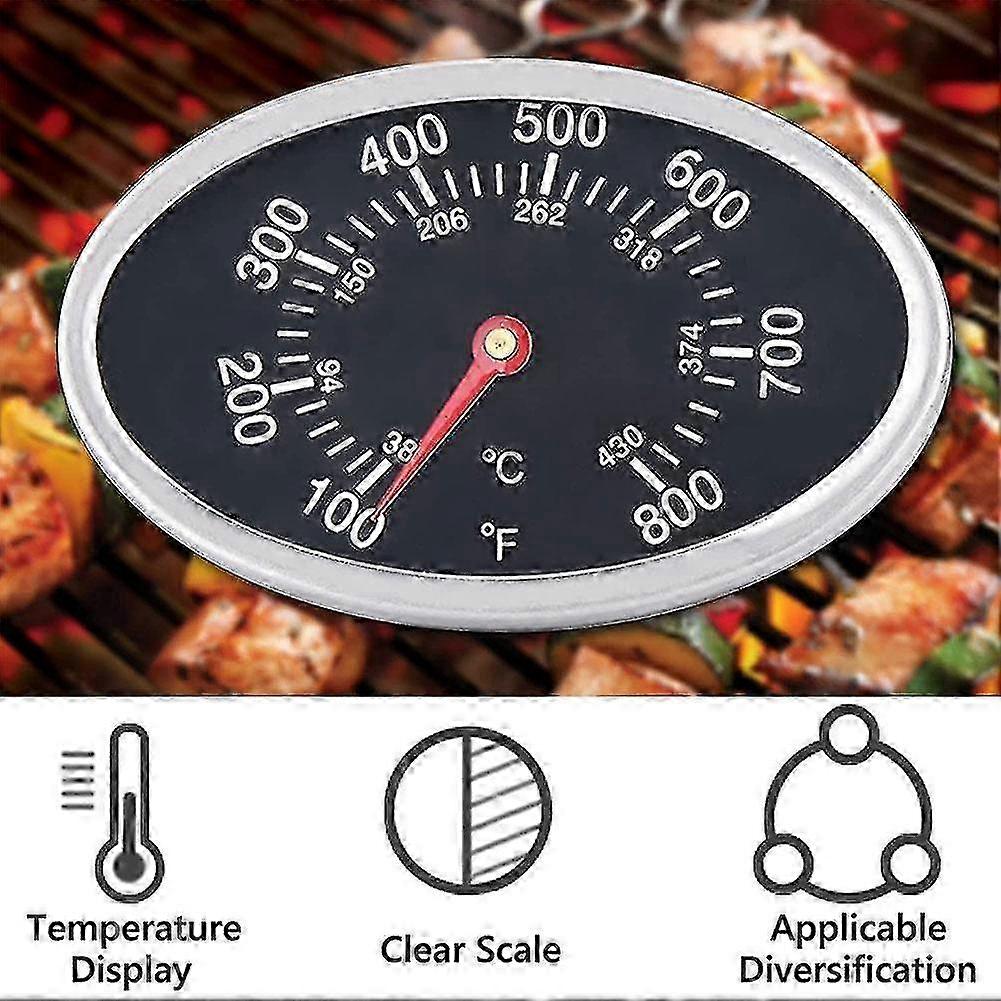 BBQ Grill Lid Thermometer Heat Indicator Replacement Master For
