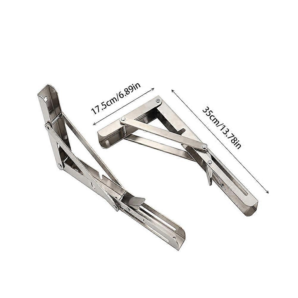 Stainless Steel Spring Loaded Triangle Shelf Brackets Heavy Duty Support for Tables Benches Locking Angle Resistant Design Load