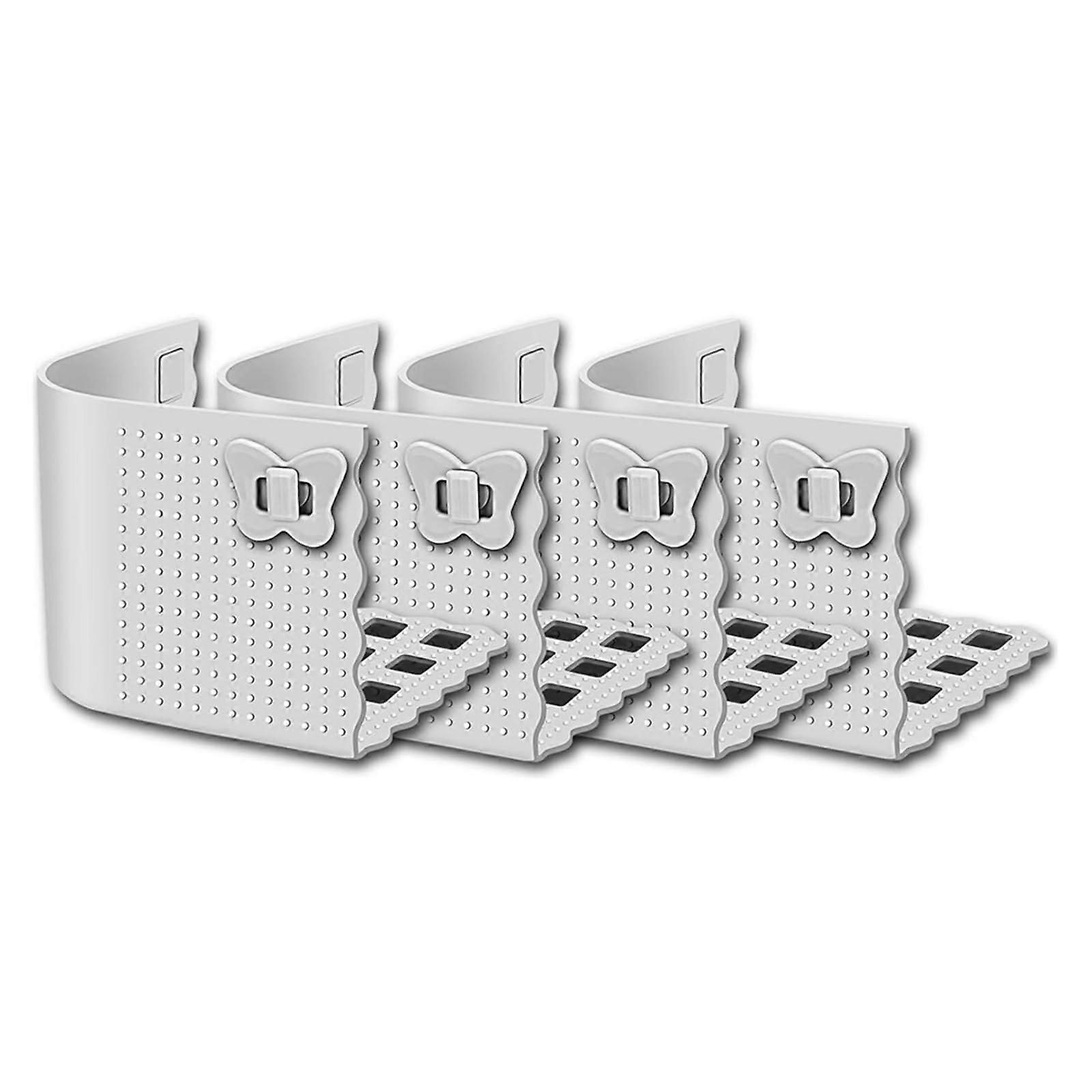 Invisible Bed Sheet Grippers 1/4 Pack, Durable Grey Bedding Clips for Tidy Bedroom, Sheet Holder Fasteners, Non-Slip