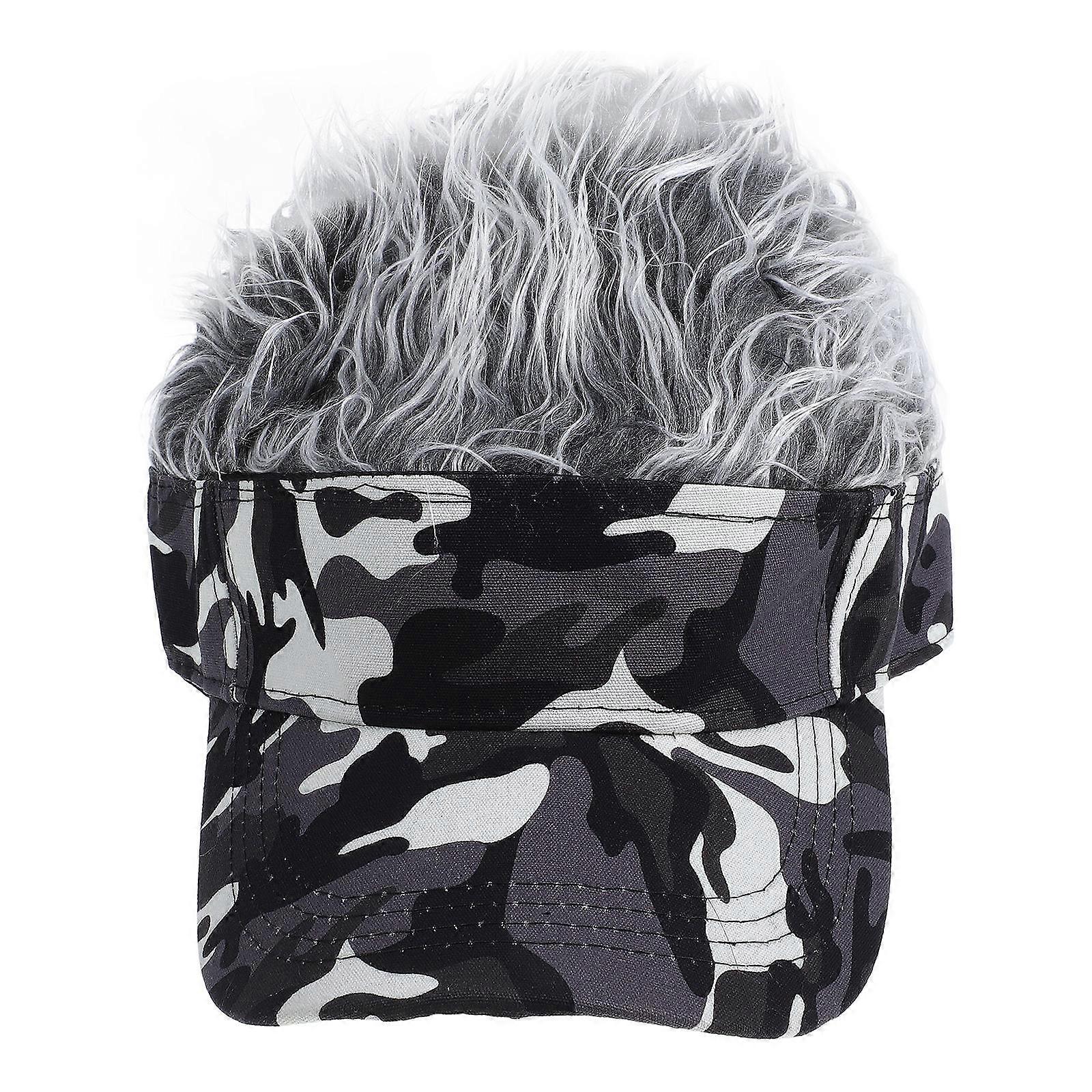 Stylish Baseball Hat with Wig for Men – Unique Sun Blocking Cap for Outdoor Activities, Parties, Camping, and Daily Wear – Fun Design with Curved