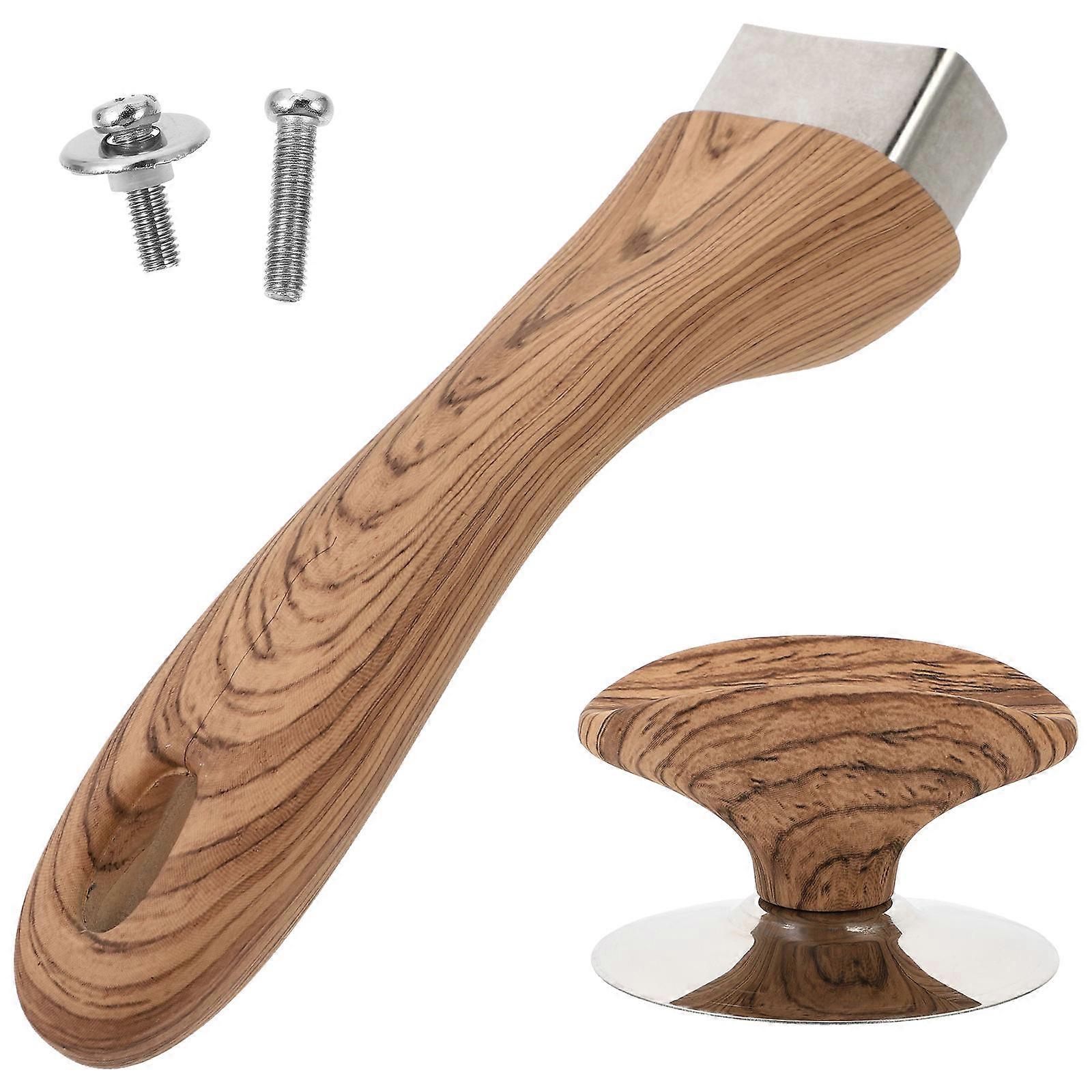 Pot Handle Grips Pan Lid Handles Light Brown 15.80X3.40X1.20CM Heat-Resistant 2Pcs
